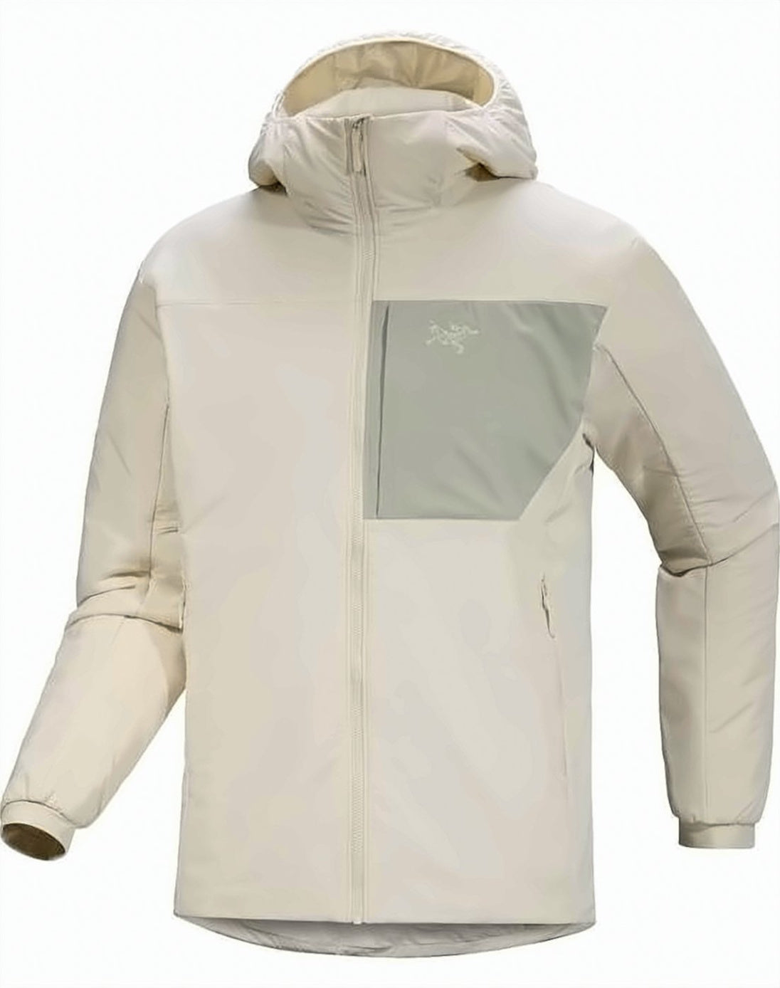Beige Jacket with Contrasting Green Pocket