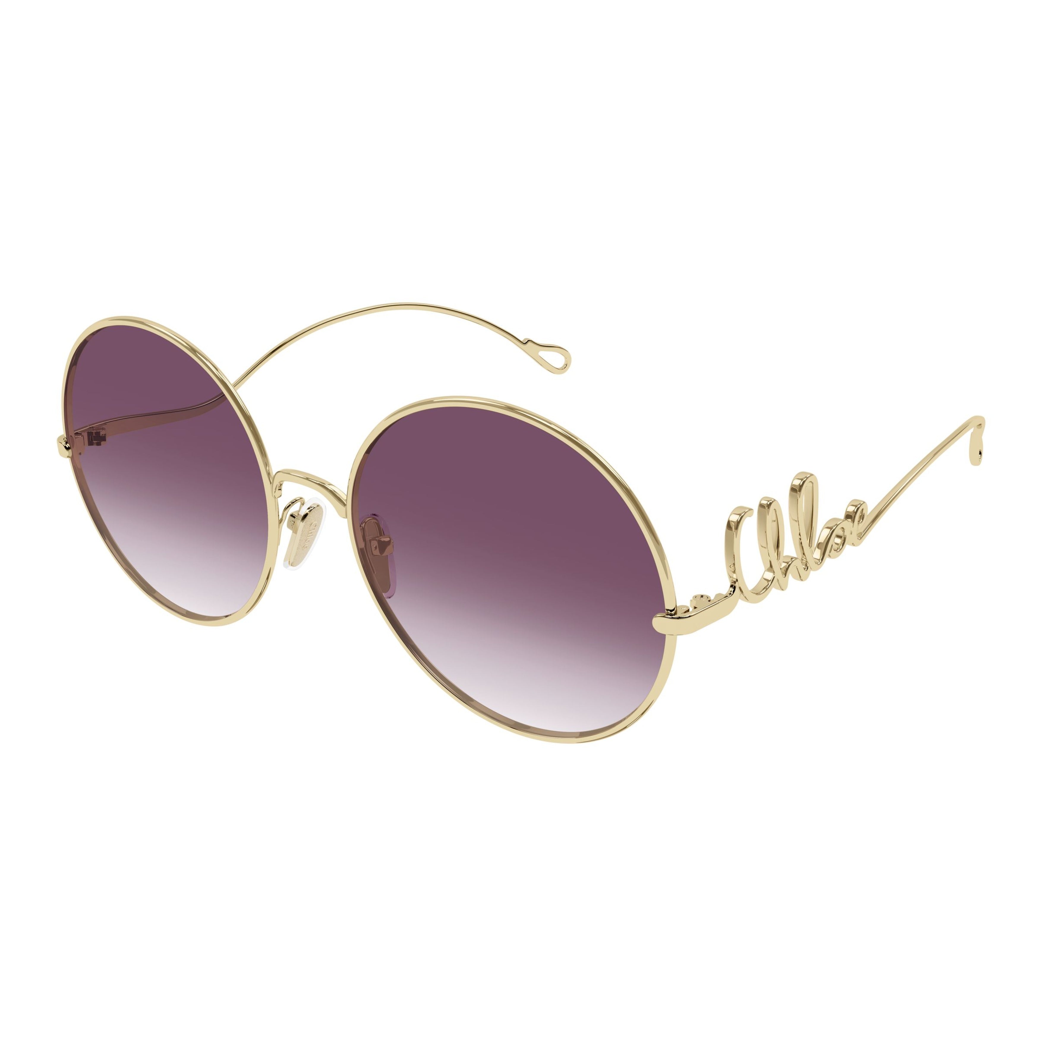 Ch0329s Gradient Purple Tint Round Sunglasses