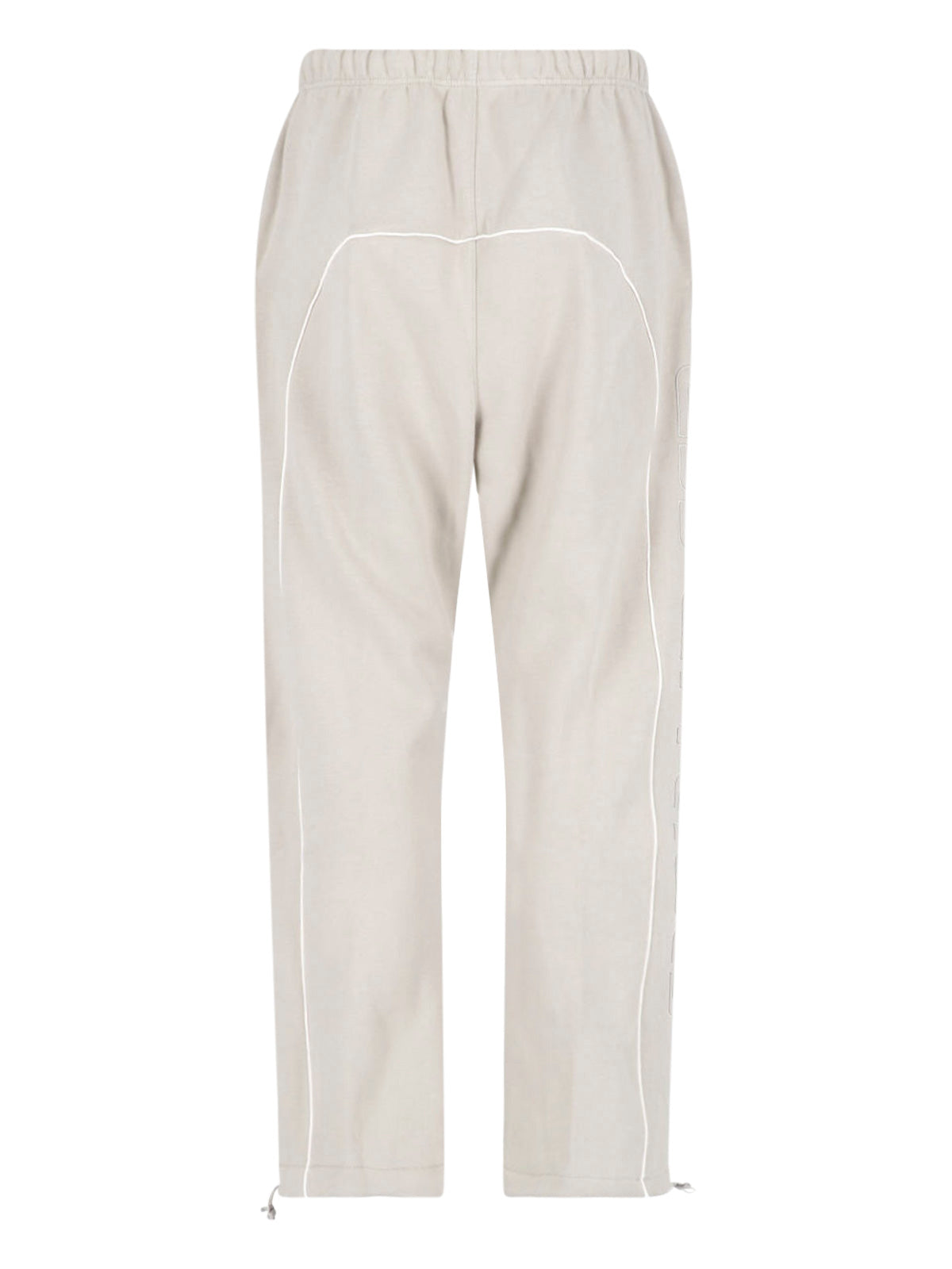 Beige Relaxed Fit Tonal Piping Trousers