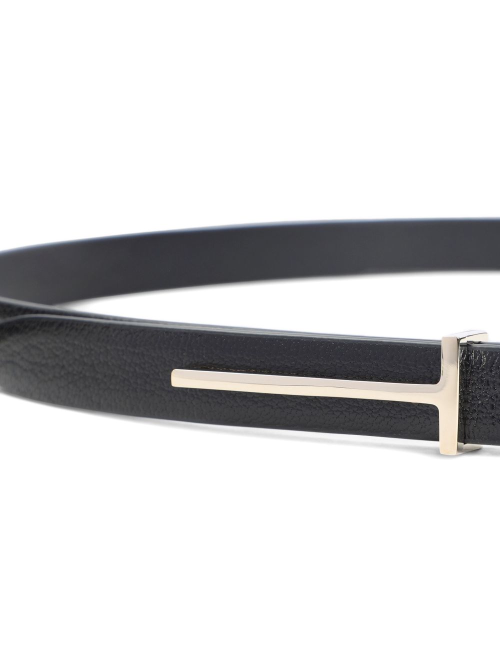 Slim Black Leather Belt