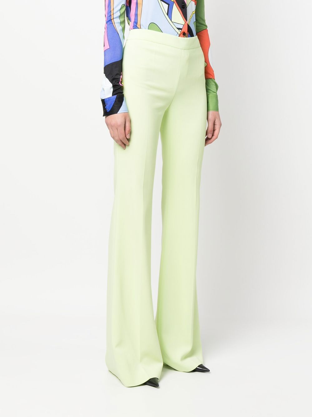 Flared High-Waisted Trousers