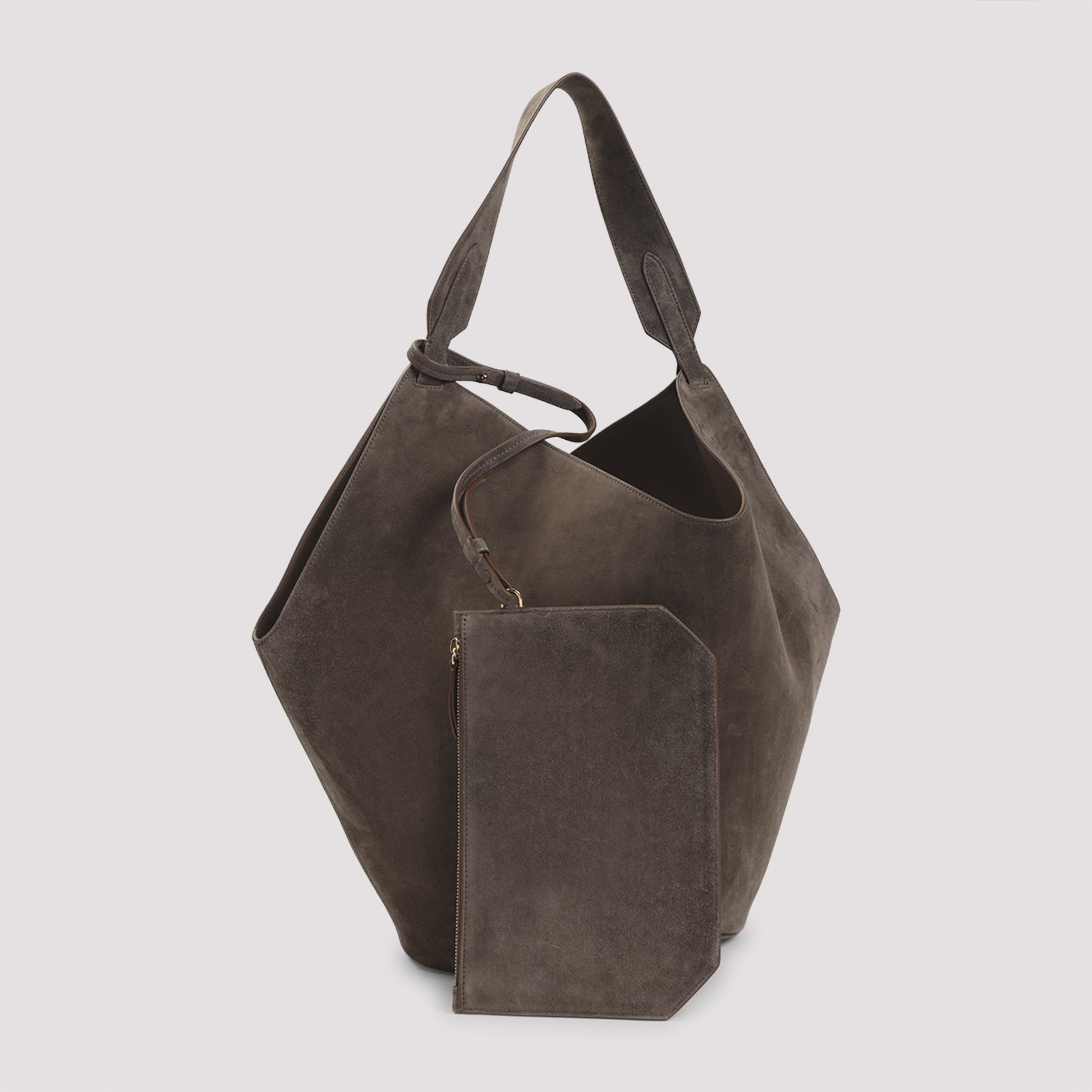 Geometric Silhouette Calfskin Leather Shopper Bag