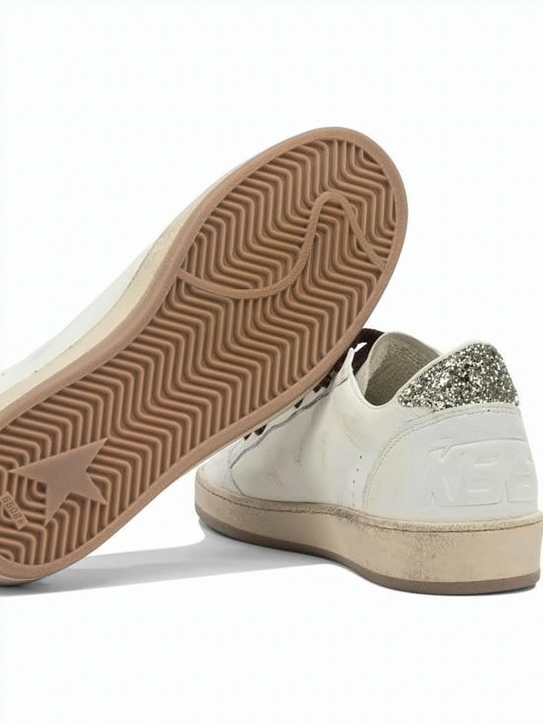 Distressed White Leather Low-Top Sneakers