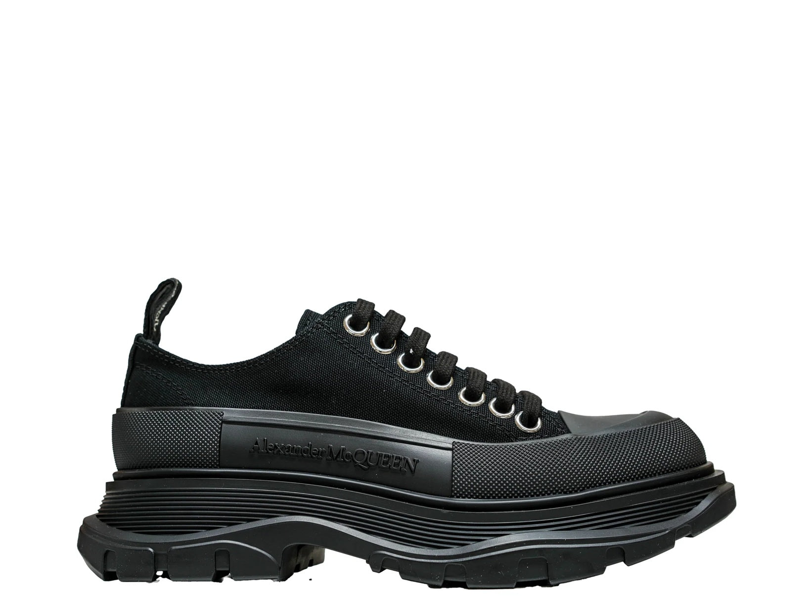 Chunky Sole Black Leather Sneakers