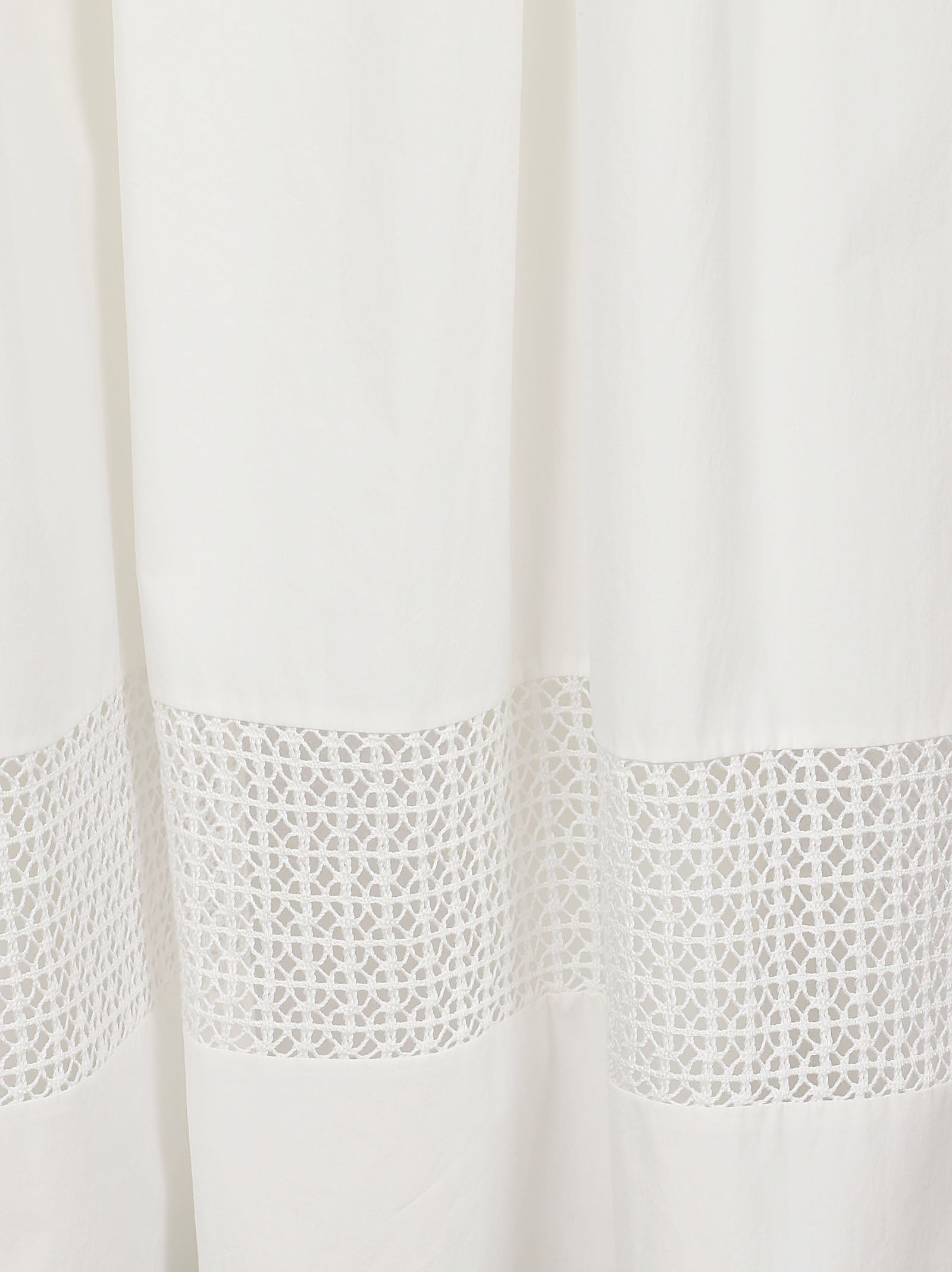 Sleeveless Midi Dress with Gathered Waist and Lace Hem