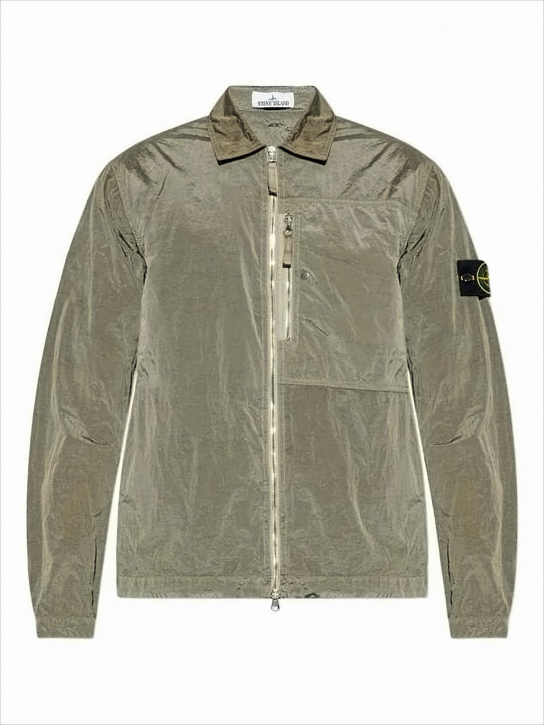 Eco-Friendly Nylon Casual Overshirt with Subtle Sheen