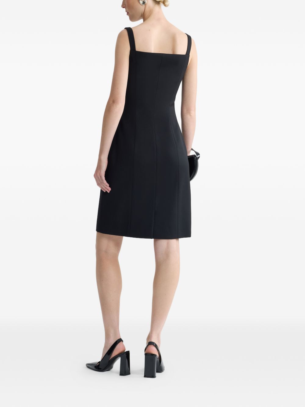 Black Silk And Nylon Mini Dress