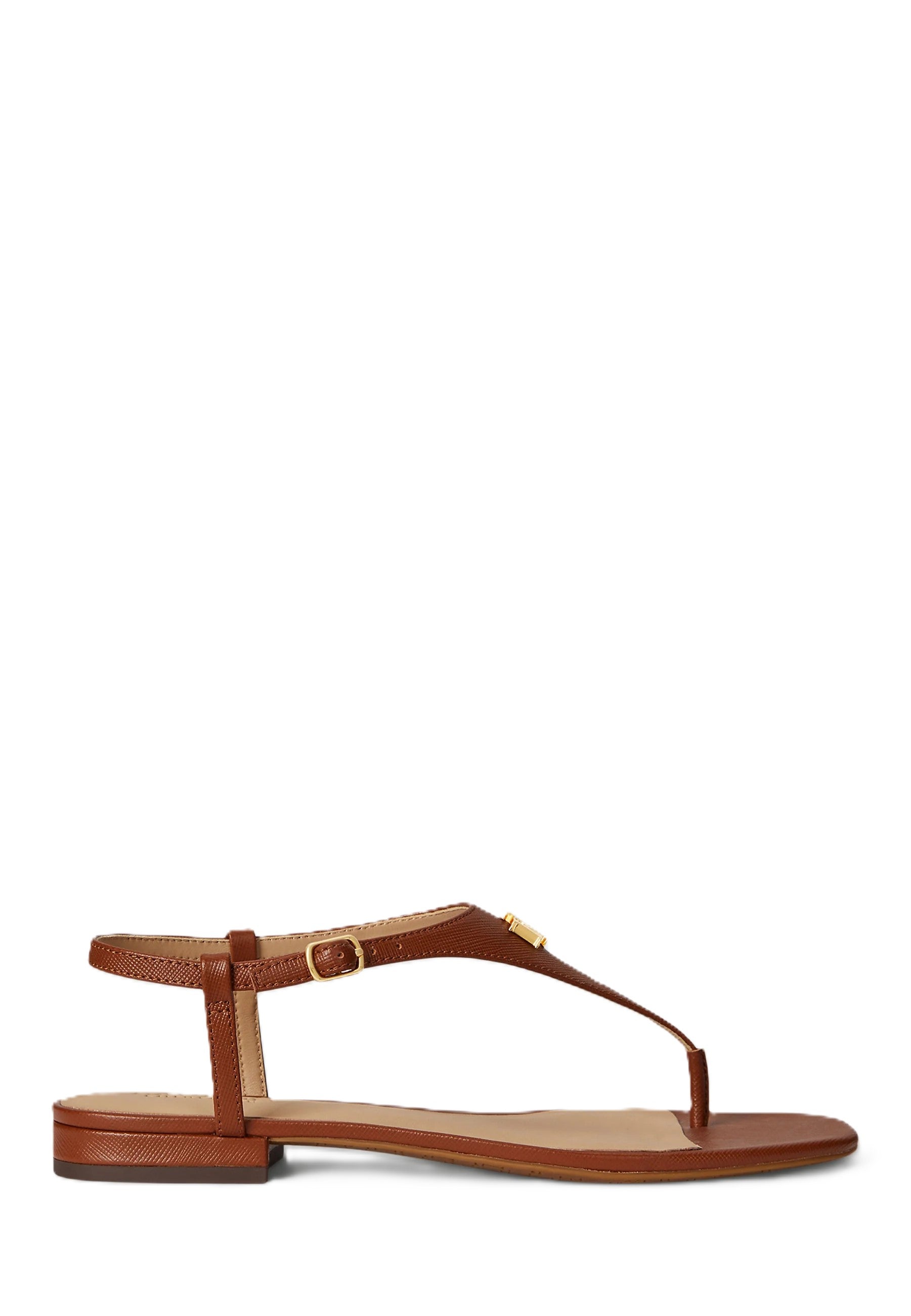 Brown Flat Leather Sandals