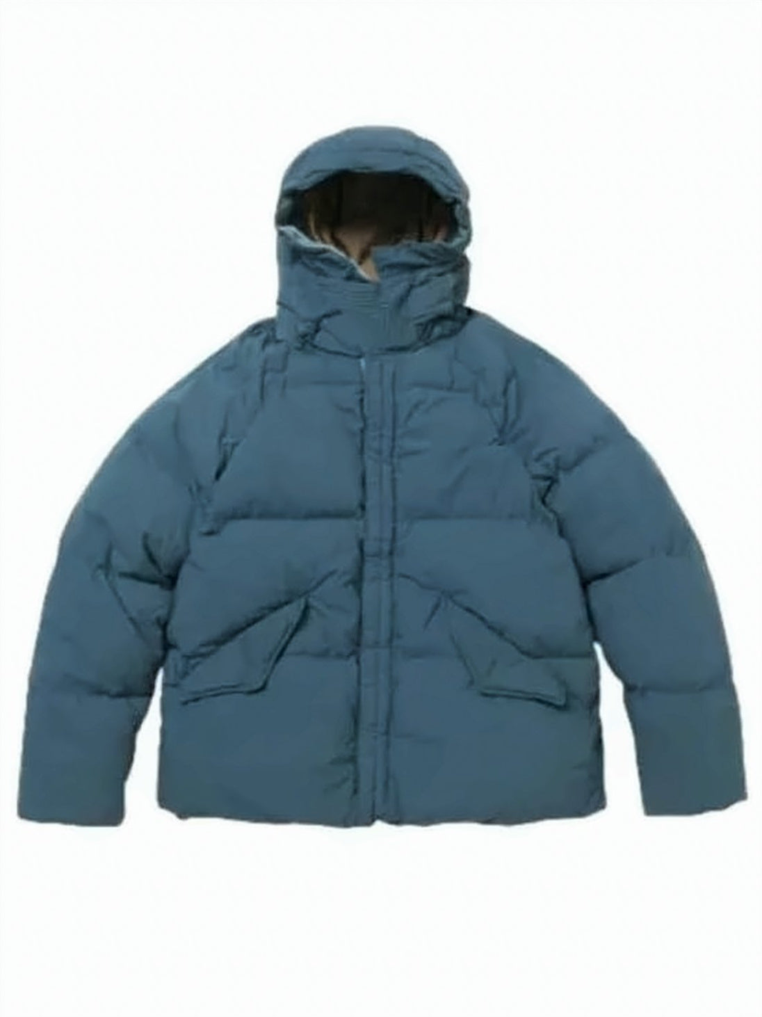 High-Collar Padded Jacket with Quilted Design