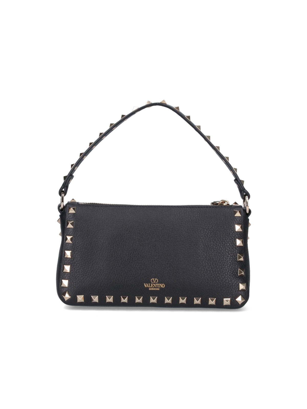 Small Rectangular Shoulder Bag with Gold-Tone Studs