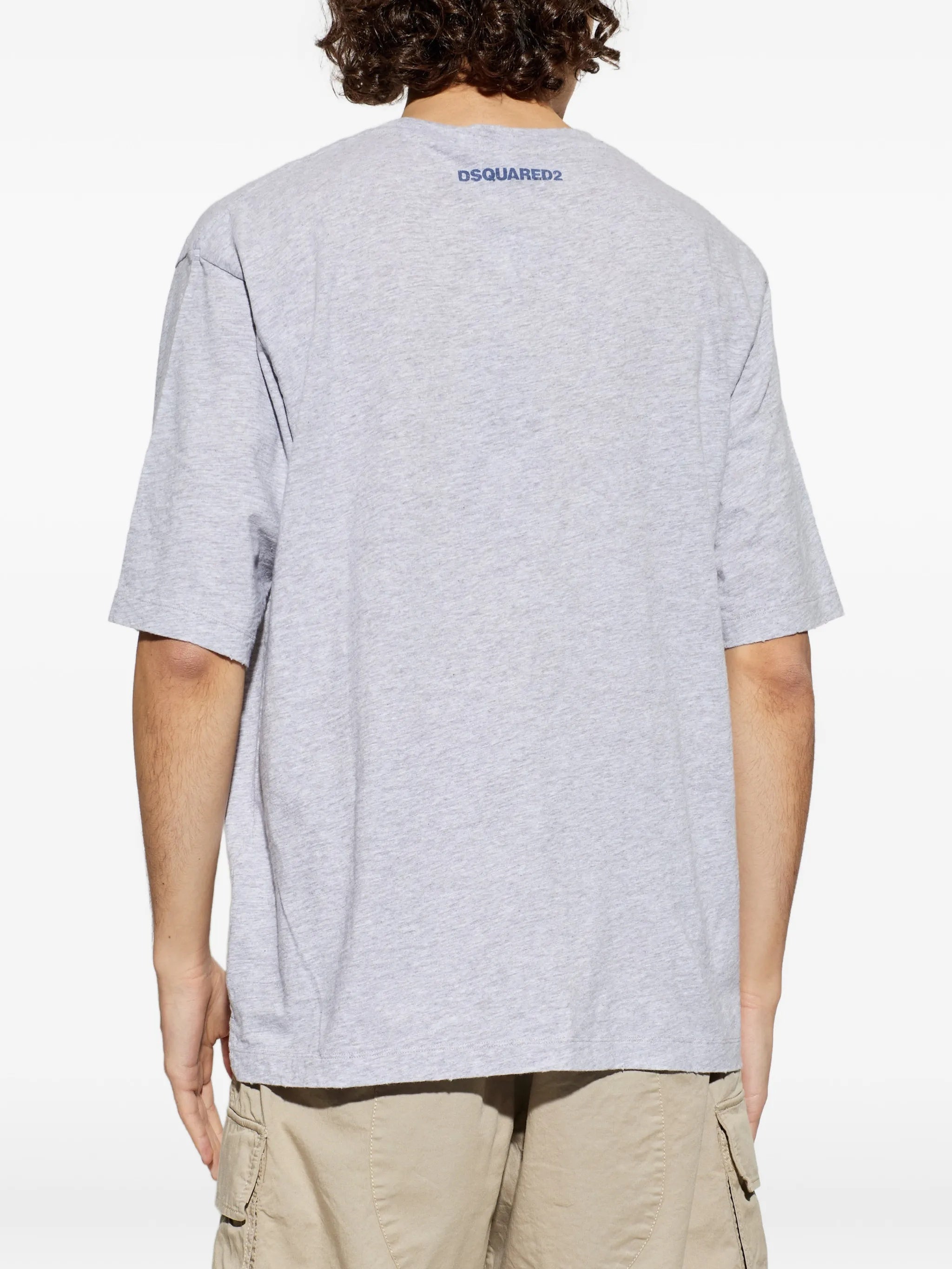 Grey Relaxed Fit Smiley Graphic T-Shirt