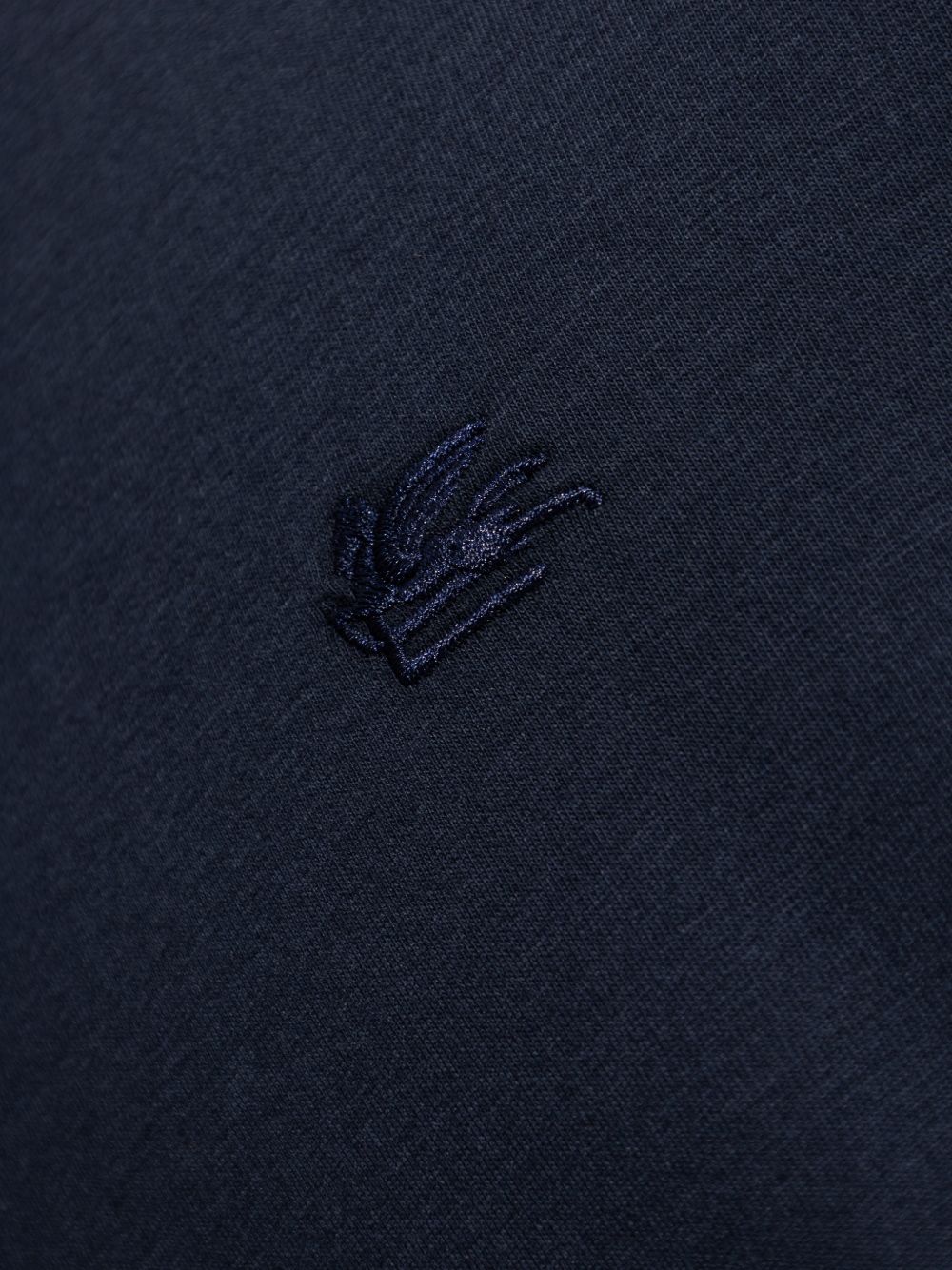 Blue T-Shirt With Ribbed Crewneck
