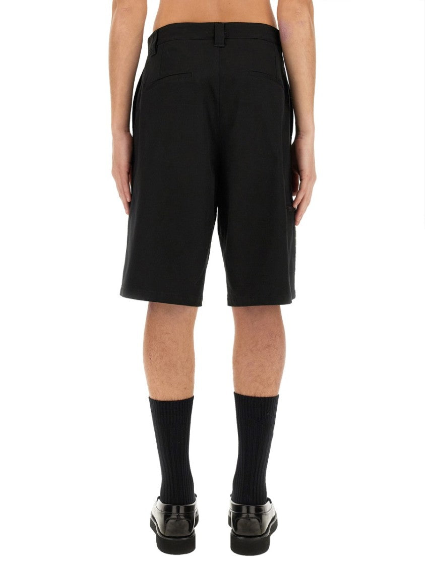 Knee-Length Black Bermuda Shorts
