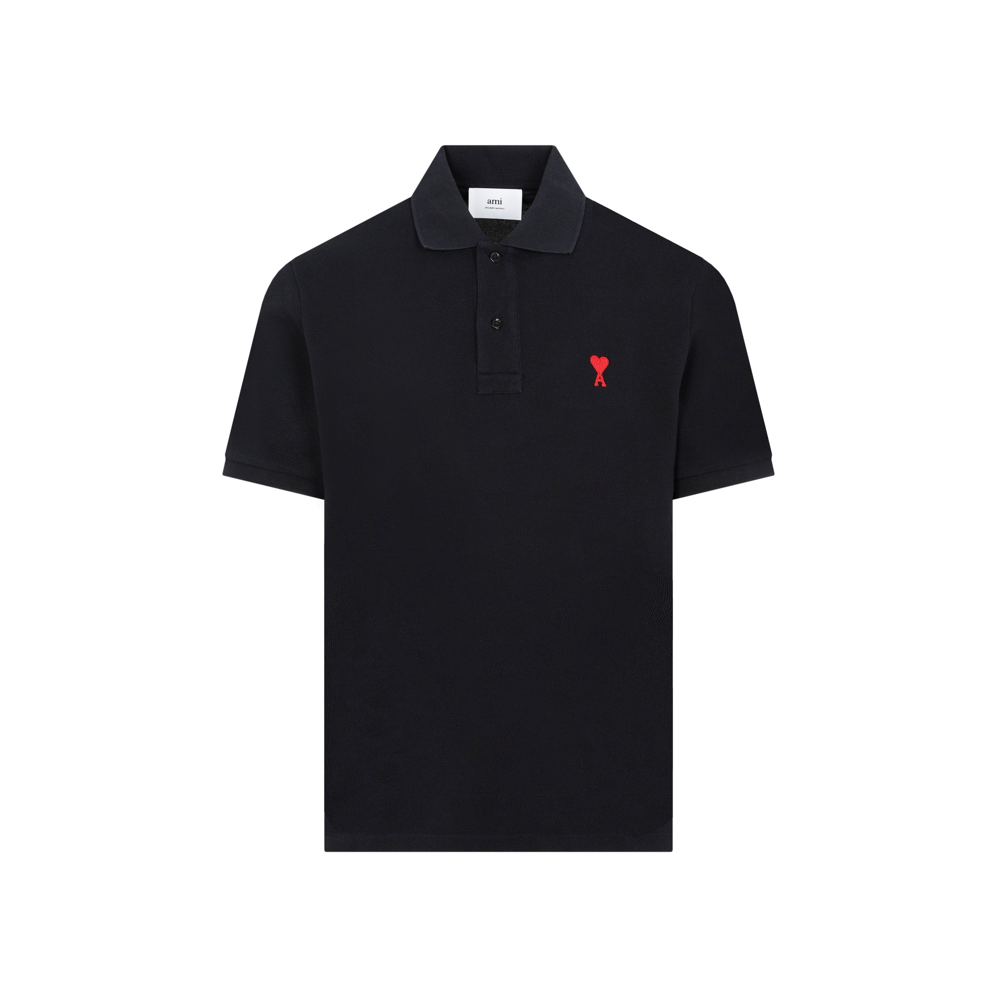 Classic Black Polo Shirt In Organic Cotton With Logo Embroidery