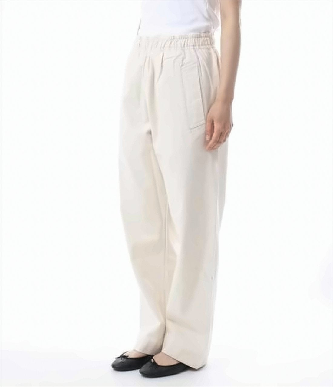 Relaxed Fit Straight Pants with Elastic Waistband