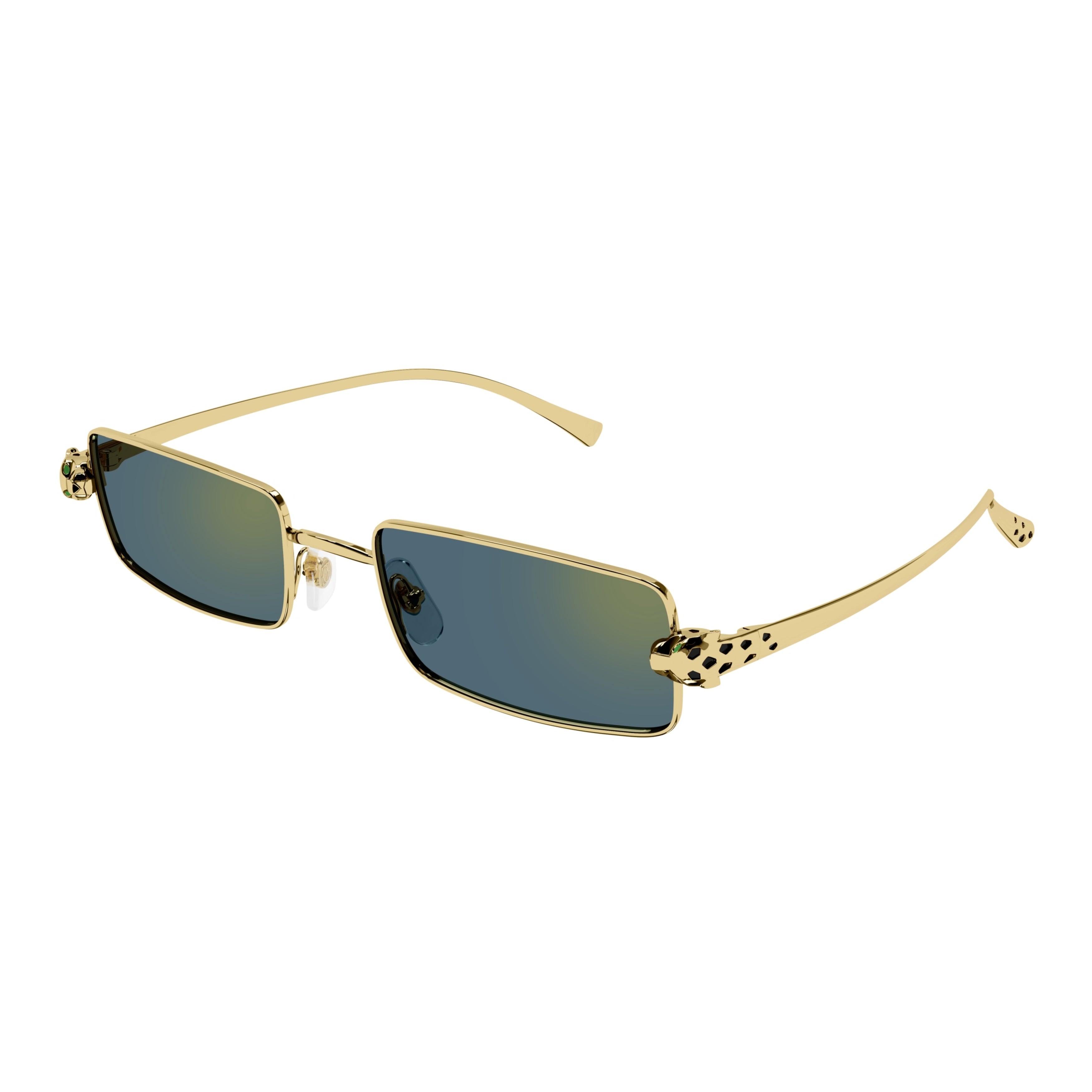 Ct0473s Rectangular Frame Sunglasses in Gold-tone Metal