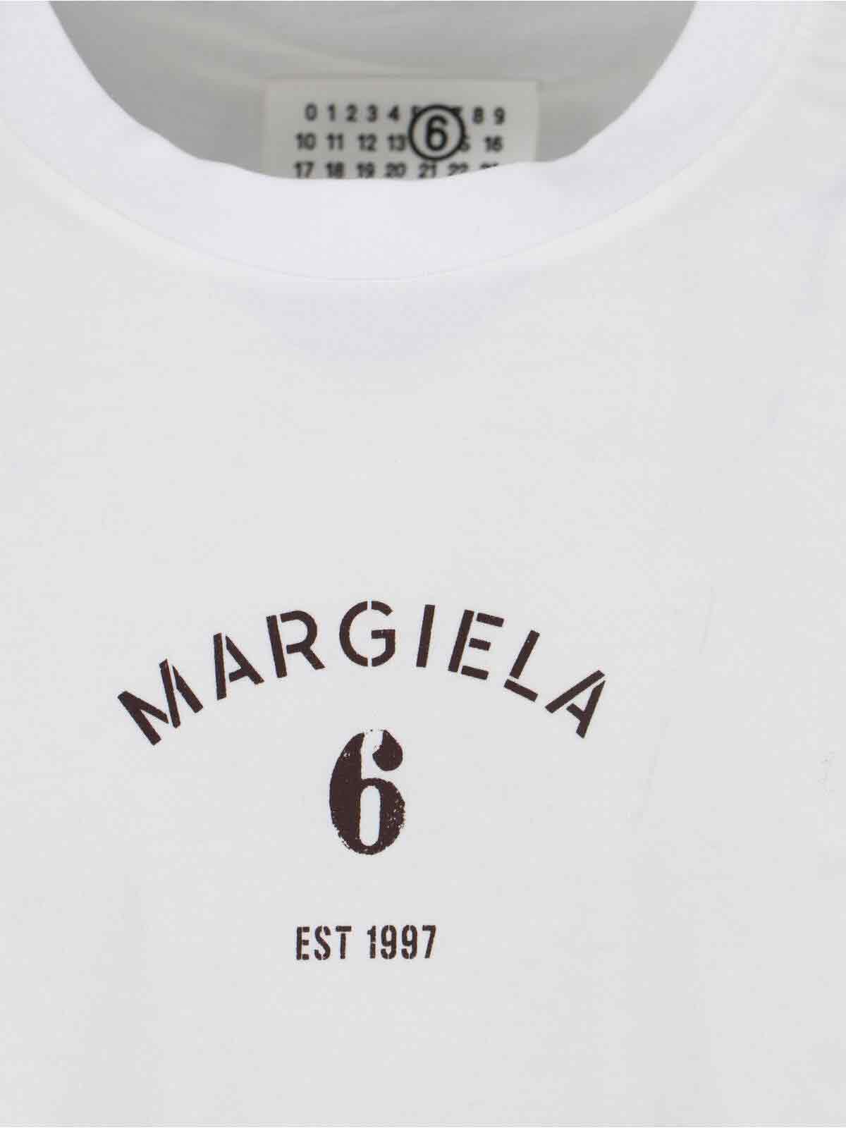 White Cotton T-Shirt with Contrasting Logo Detail