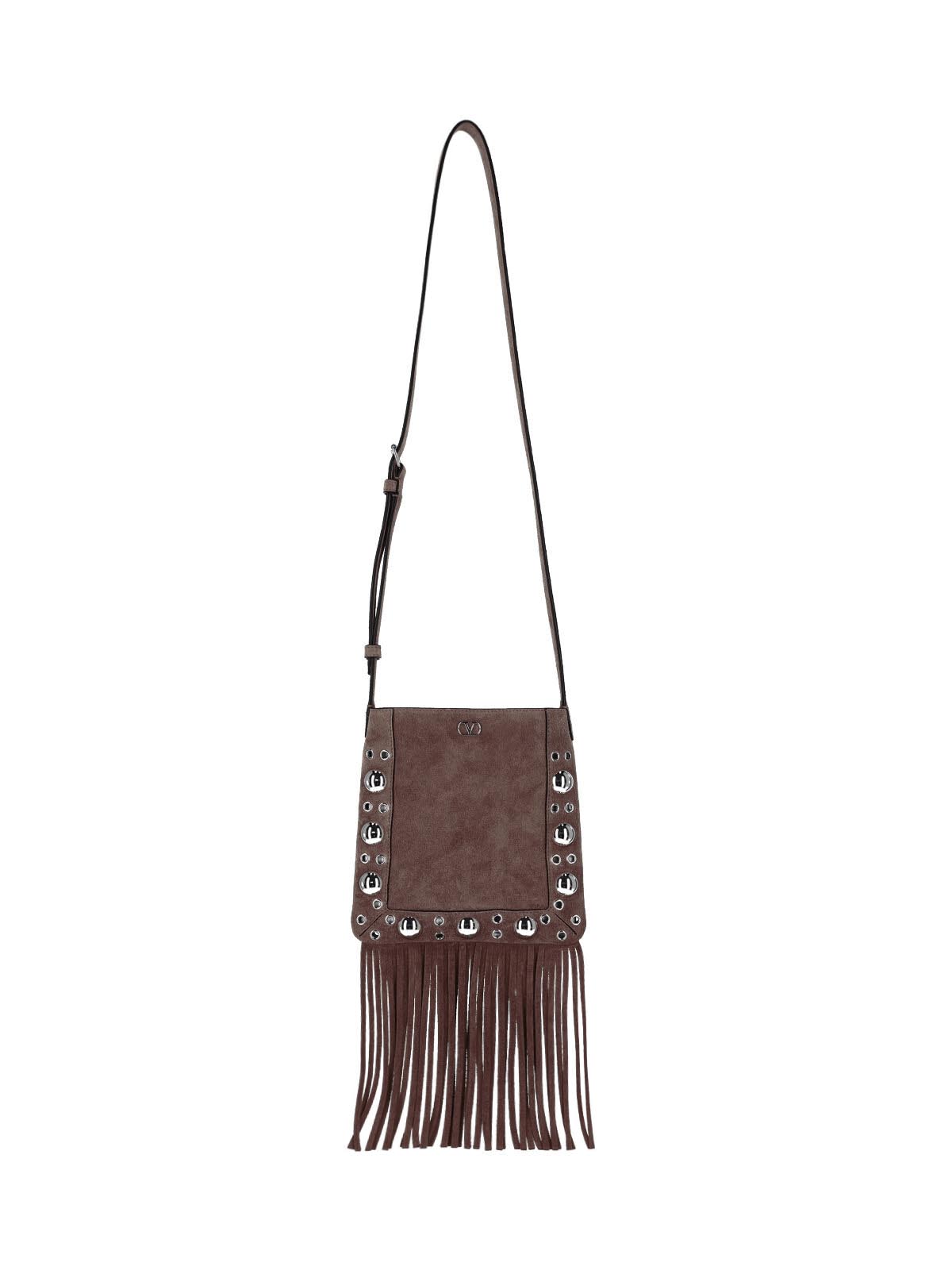 Small Dark Brown Suede Shoulder Bag