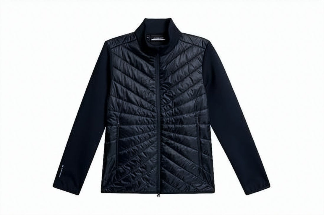 Quilted Black Jacket with High Collar