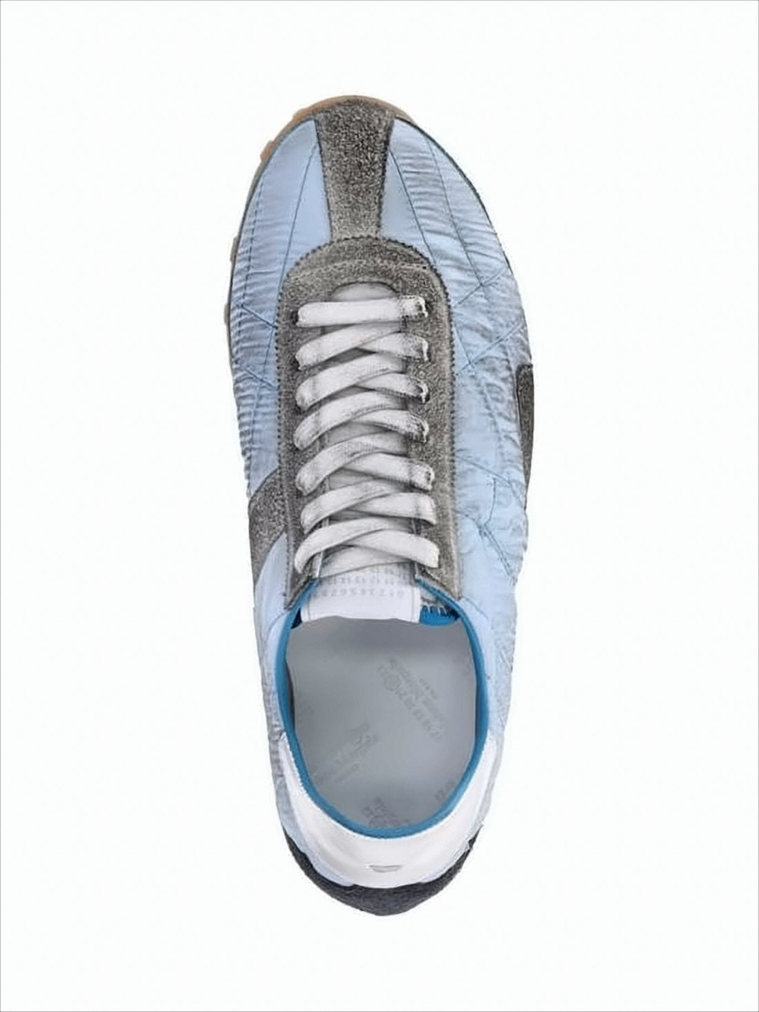 Quilted Blue Sneakers with Suede Overlays