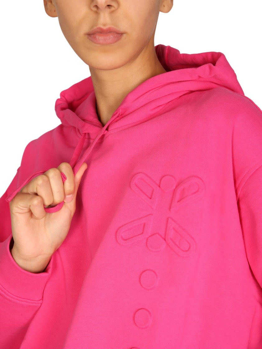 Relaxed Pink Hoodie With Embossed Detailing