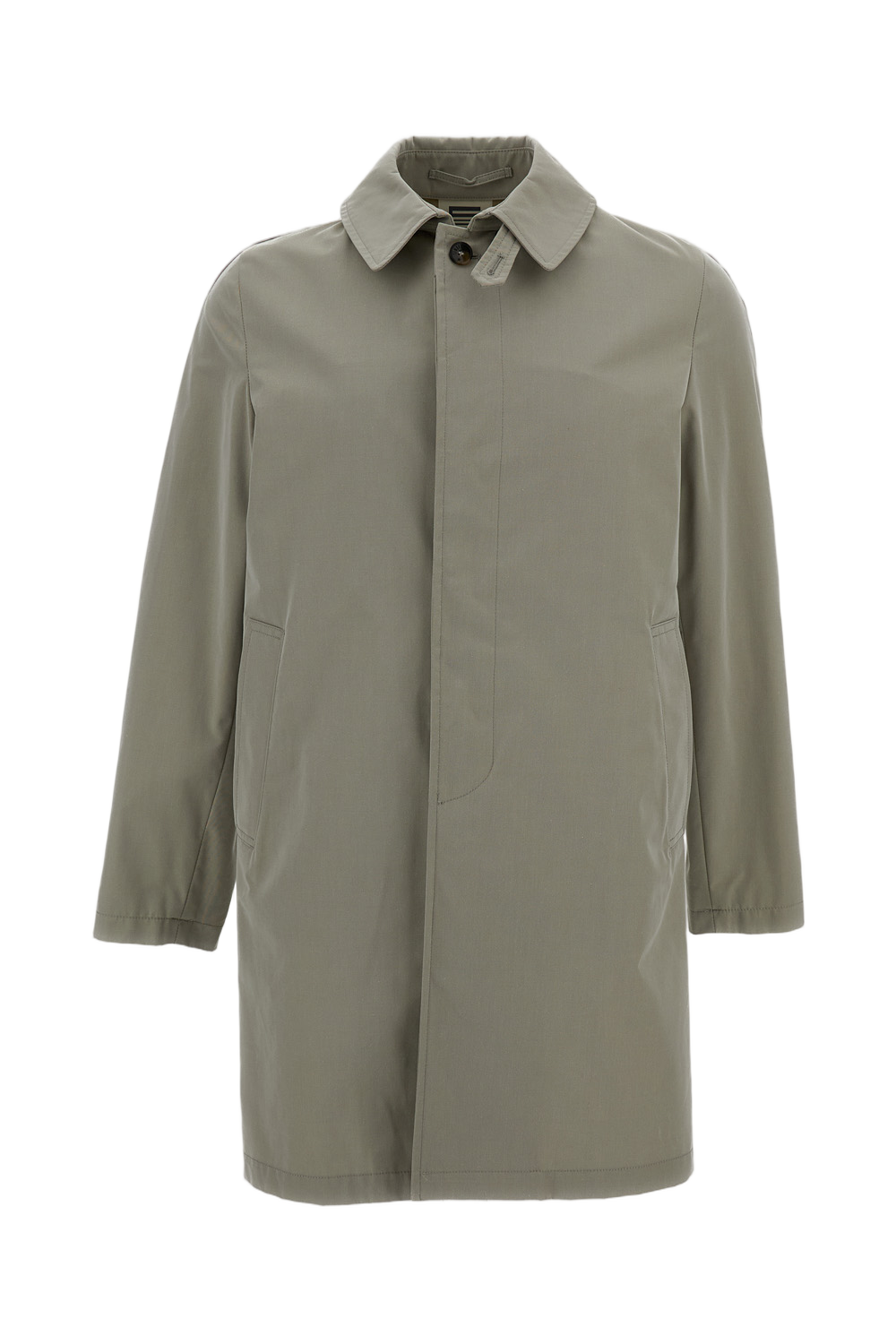 Grey Coat with Concealed Button Placket