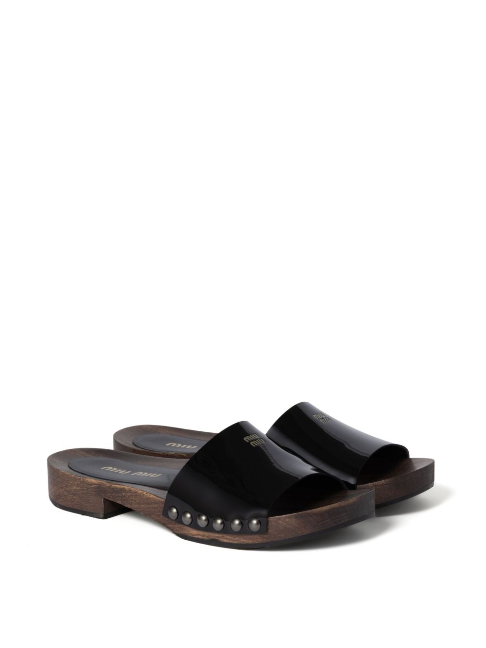 Open-Toe Black Leather Sandals