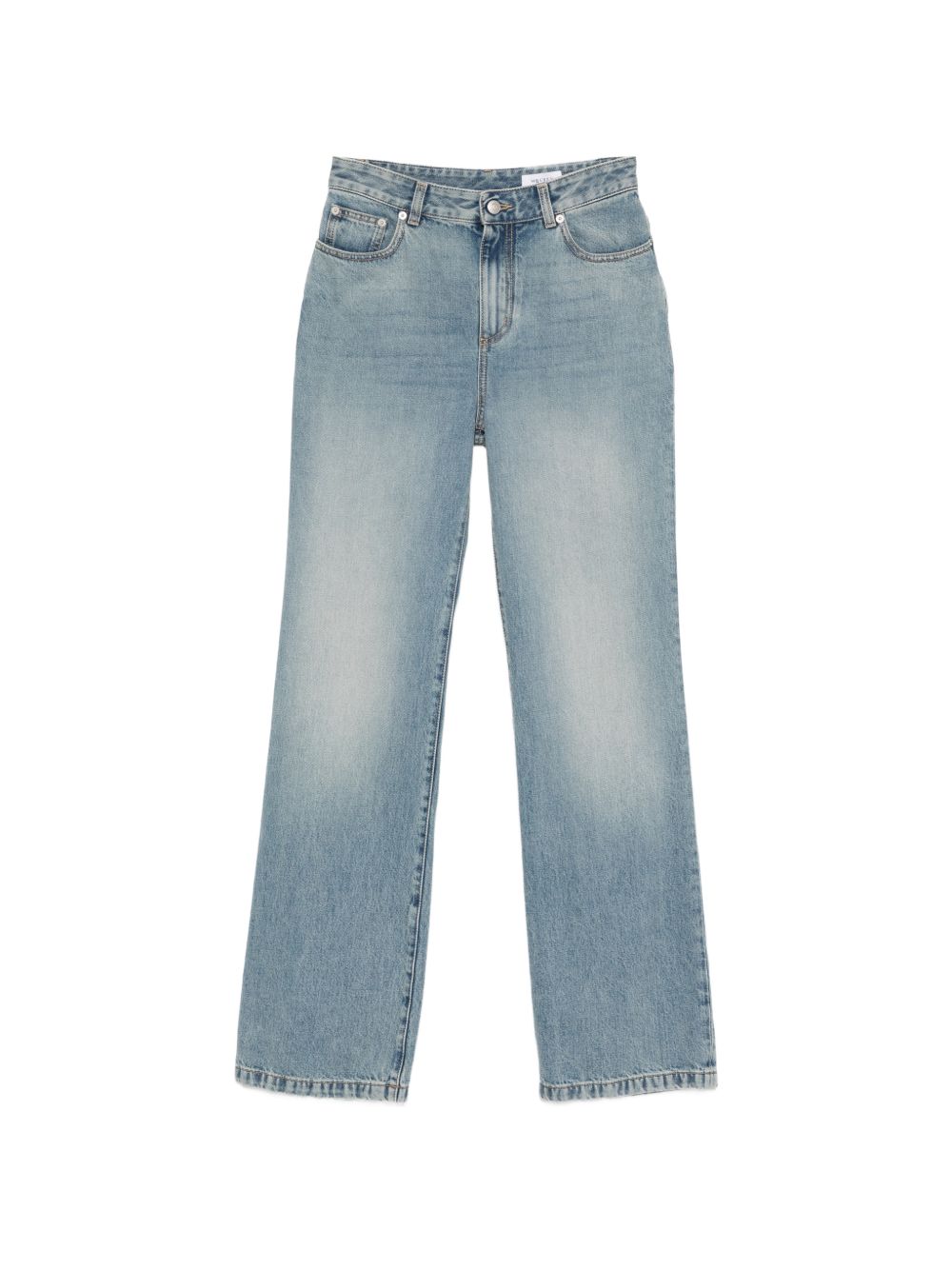 Straight Leg Washed Denim Jeans
