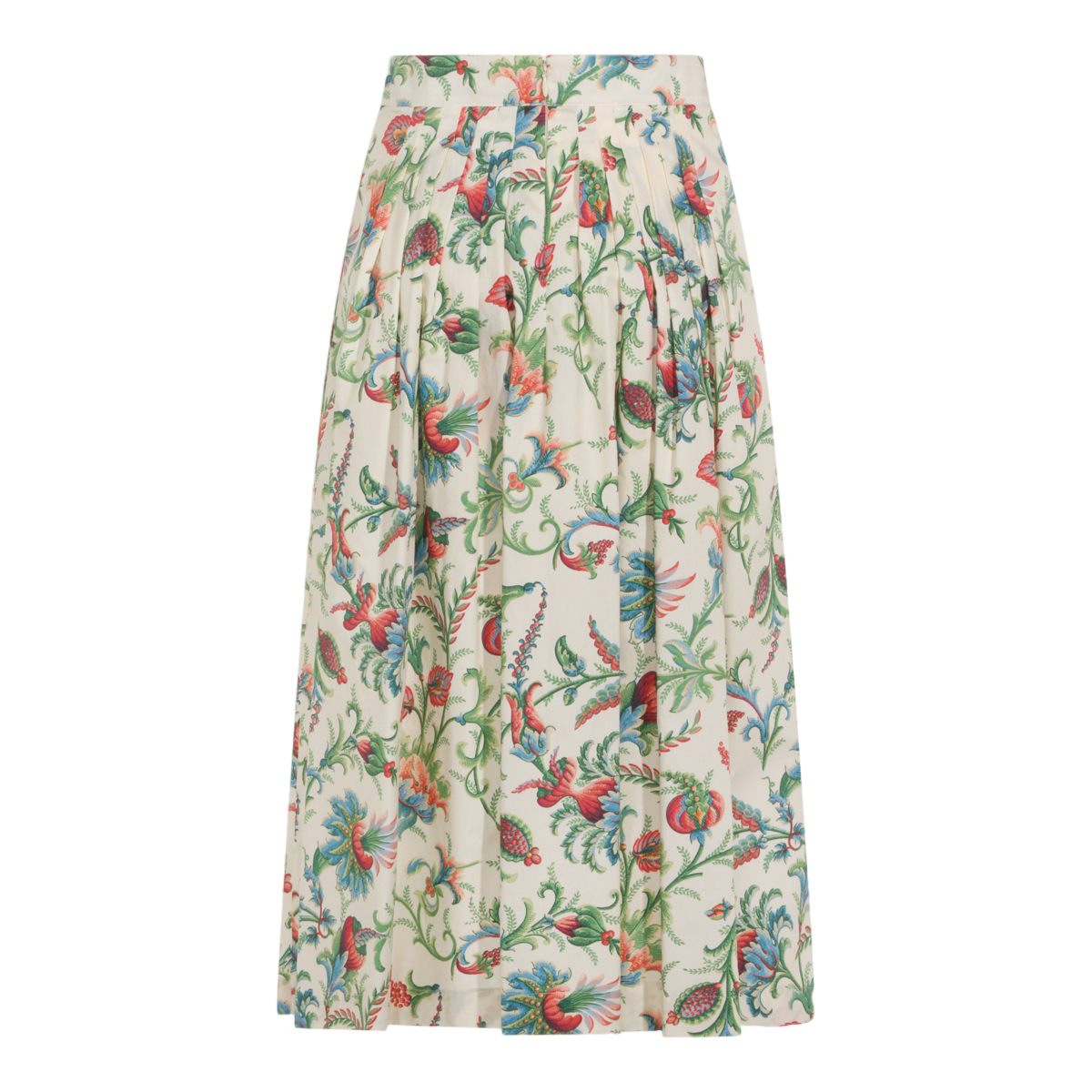 Floral Pleated Midi Skirt