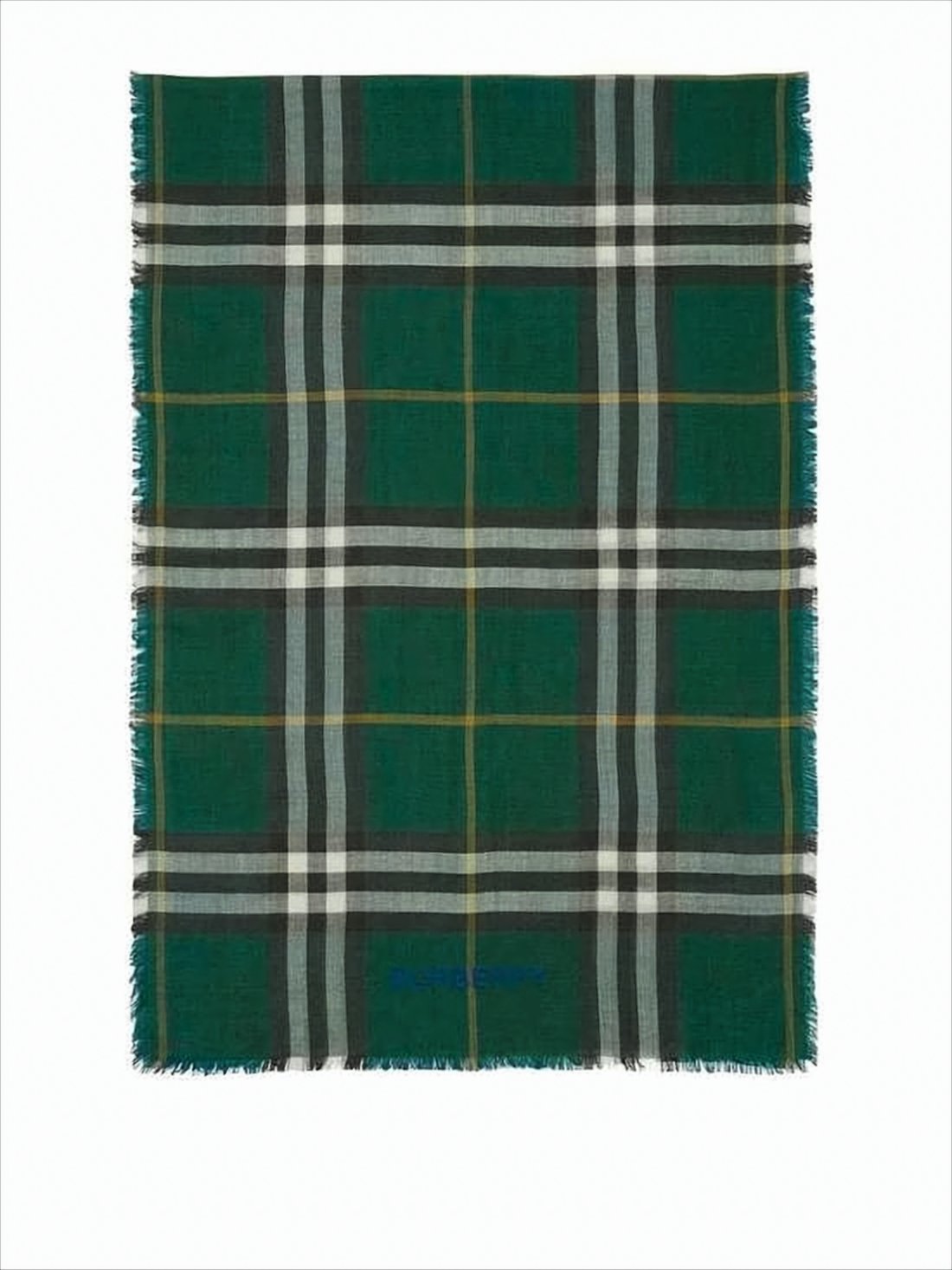Plaid Square Scarf with Fringed Edges