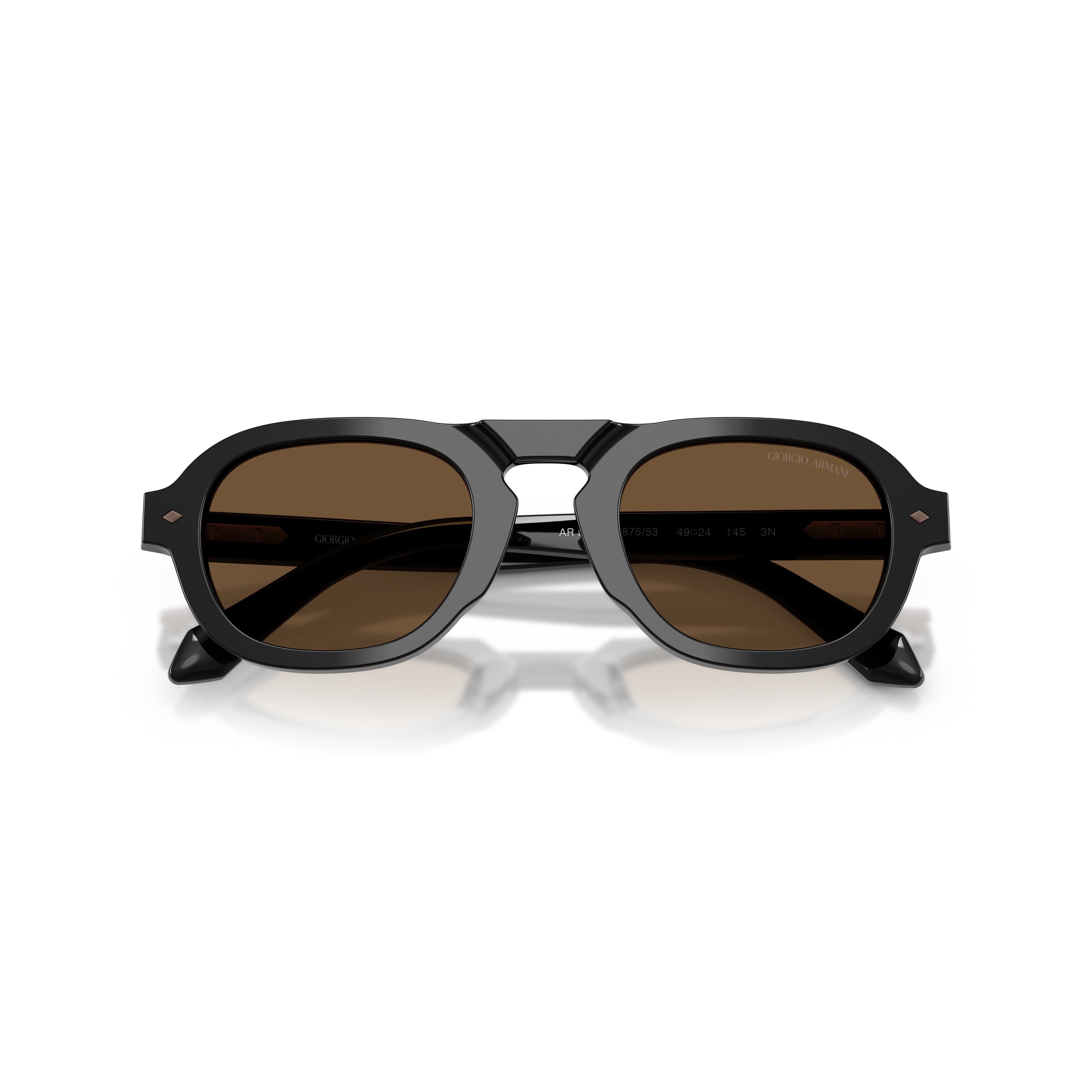 0ar8244 Bold Black Acetate Sunglasses with Warm Brown Lenses
