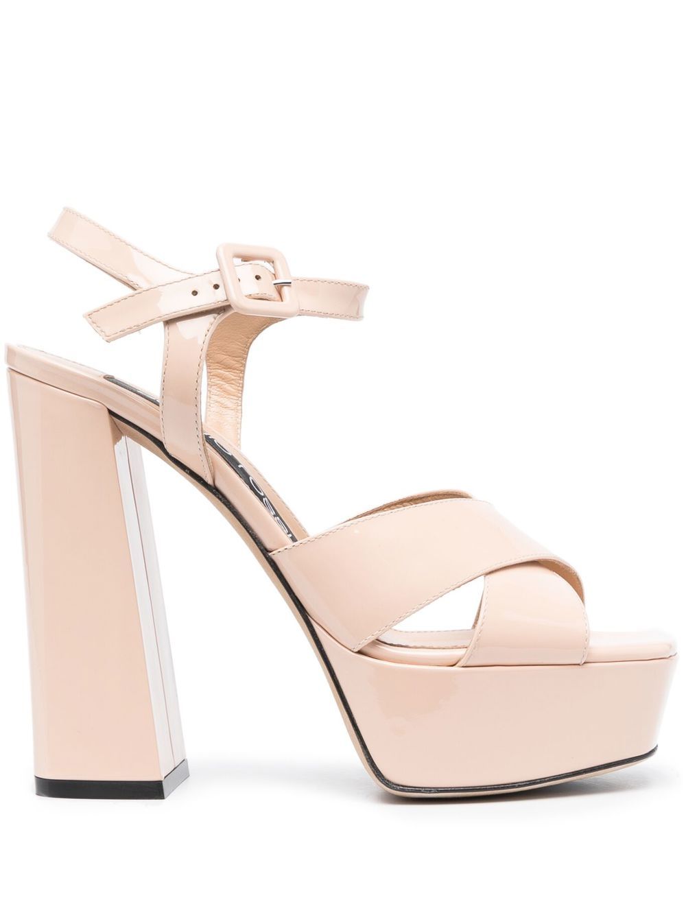90Mm Platform Sandals With Crossover Straps And Buckle Detail