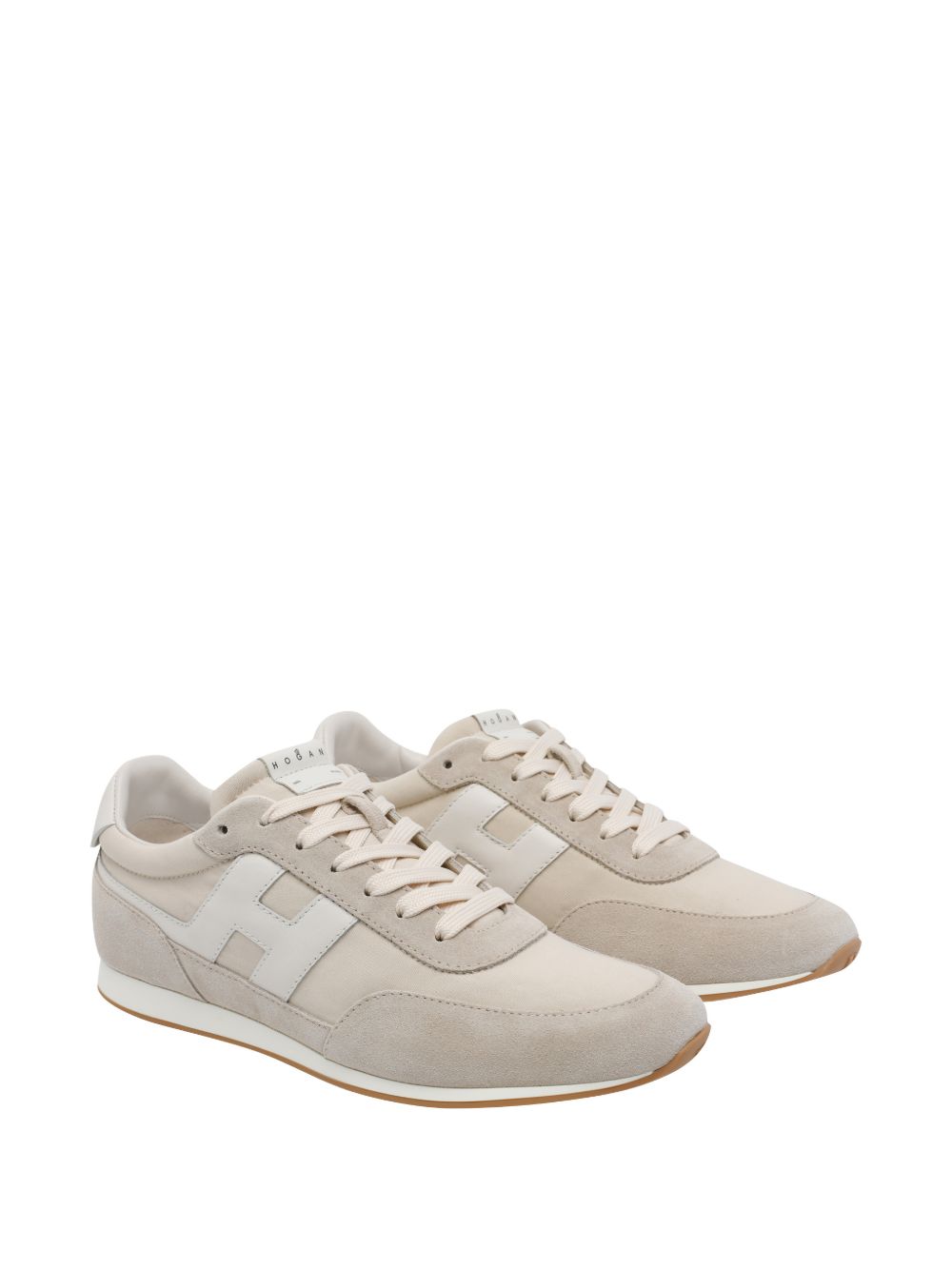 Beige Silk And Nylon Sneakers