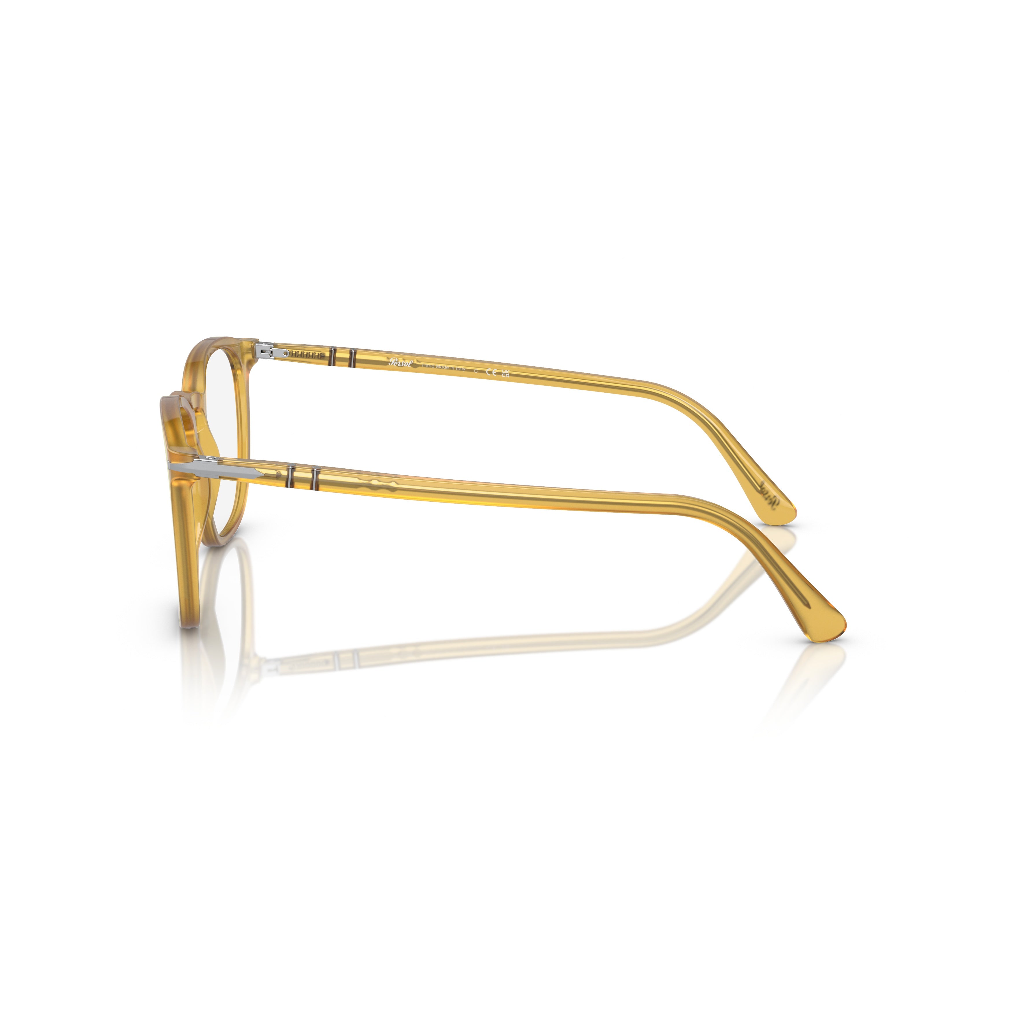 0po3318v Translucent Amber Acetate Eyeglasses with Keyhole Bridge