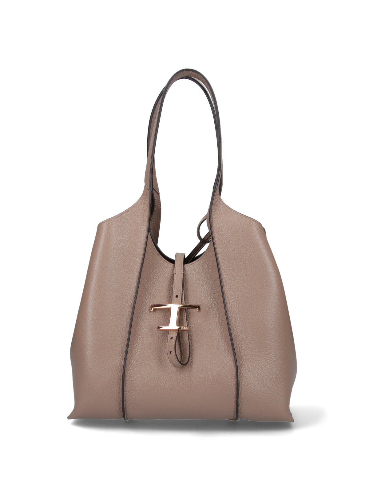 Taupe Leather Tote Bag