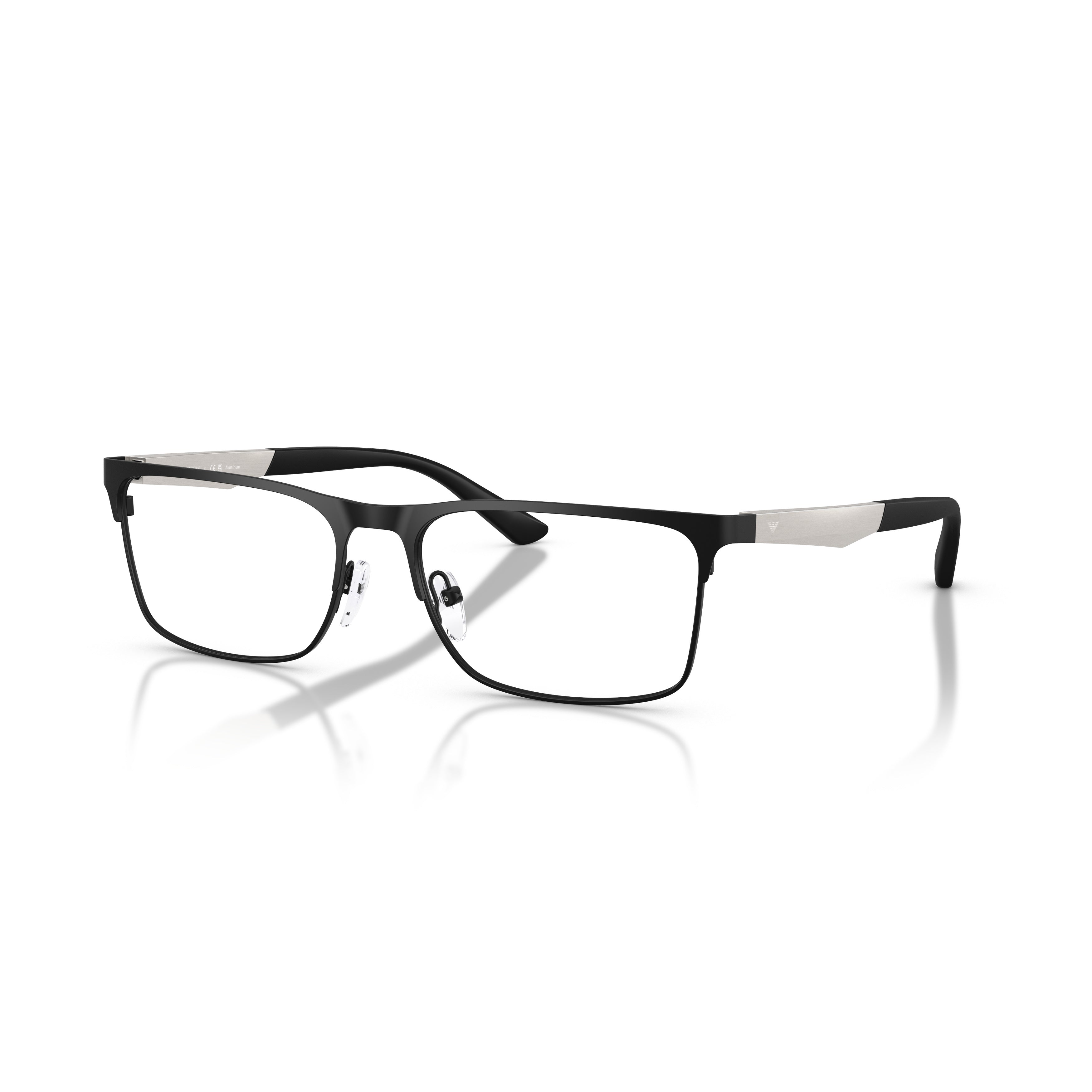 0ea1183 Rectangular Matte Black Sunglasses with Silver Accents