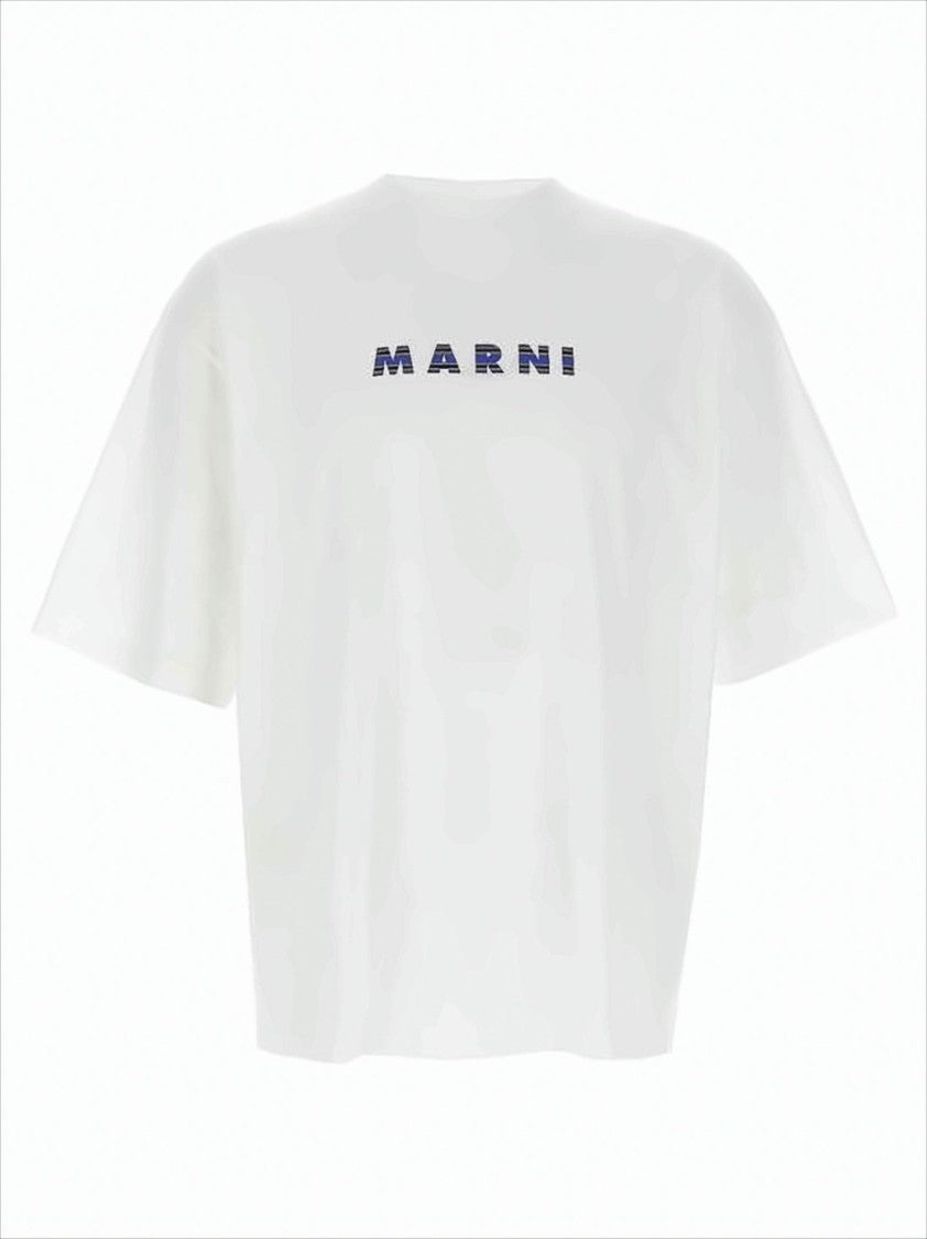 Short-Sleeved Cotton T-Shirt with Bold Logo Design