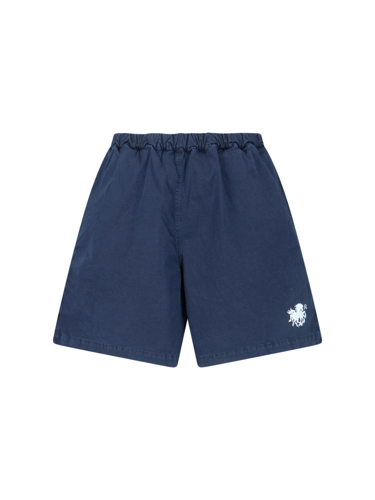Blue Keel Mid-Rise Cotton Shorts
