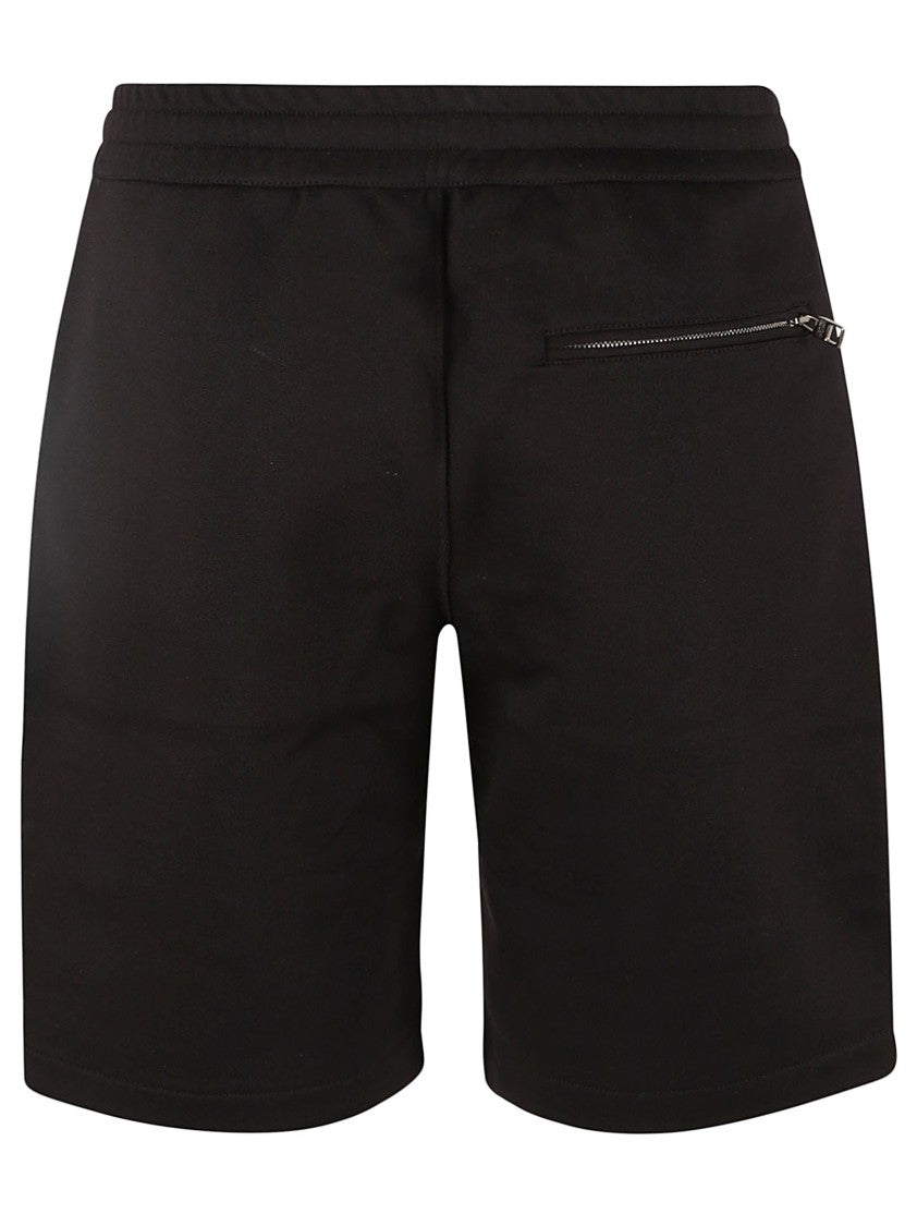 Relaxed Fit Black Graphic Print Shorts