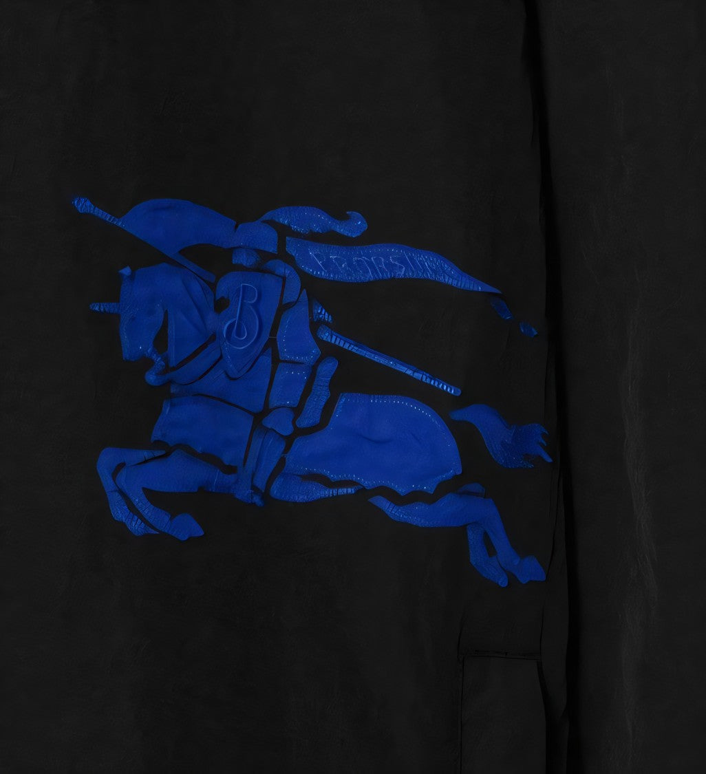 Lightweight Black Nylon Jacket with Hood