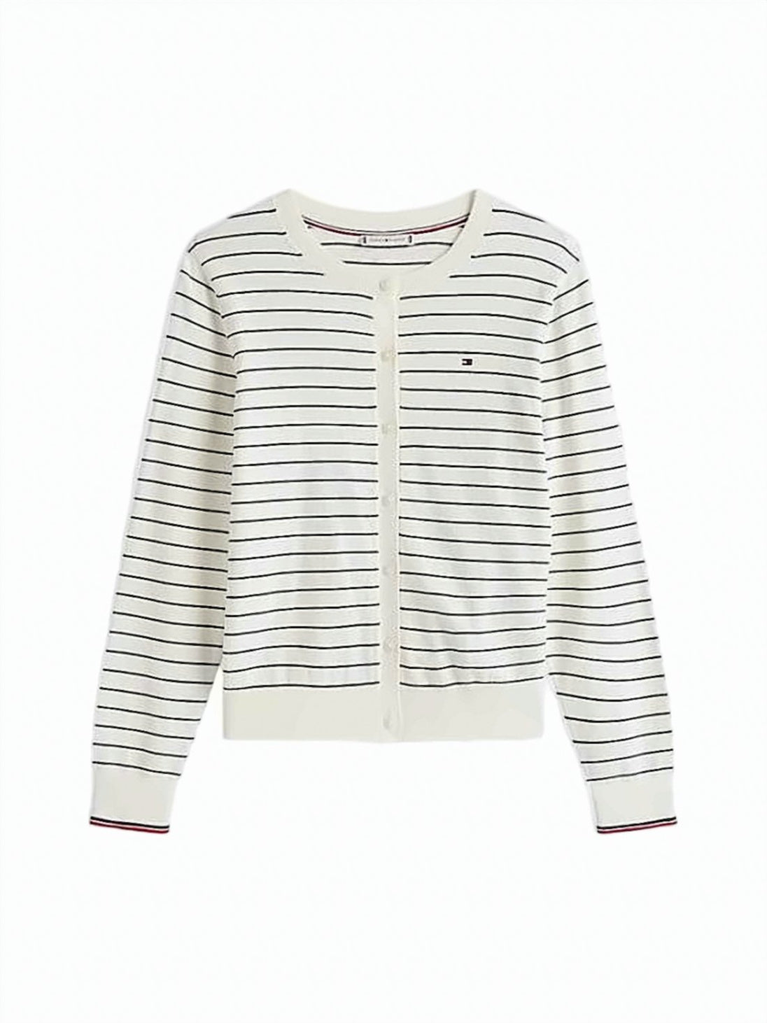 Lightweight Cardigan with Classic Crew Neckline