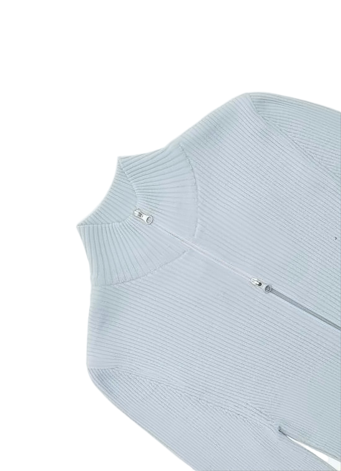 High Collar Ribbed Cardigan