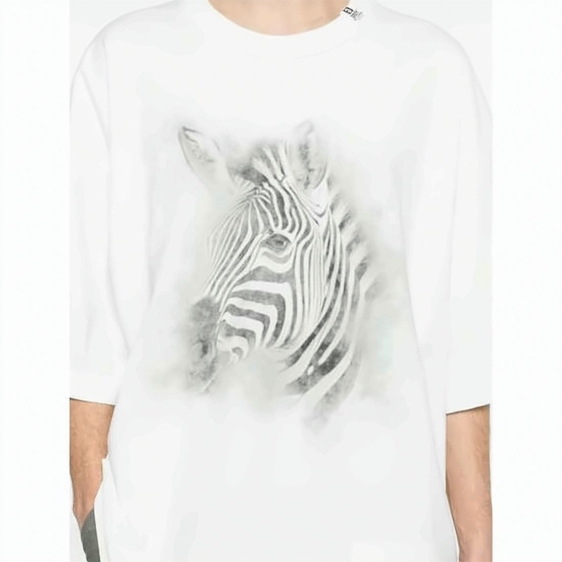Oversized Graphic T-Shirt with Zebra Head Print