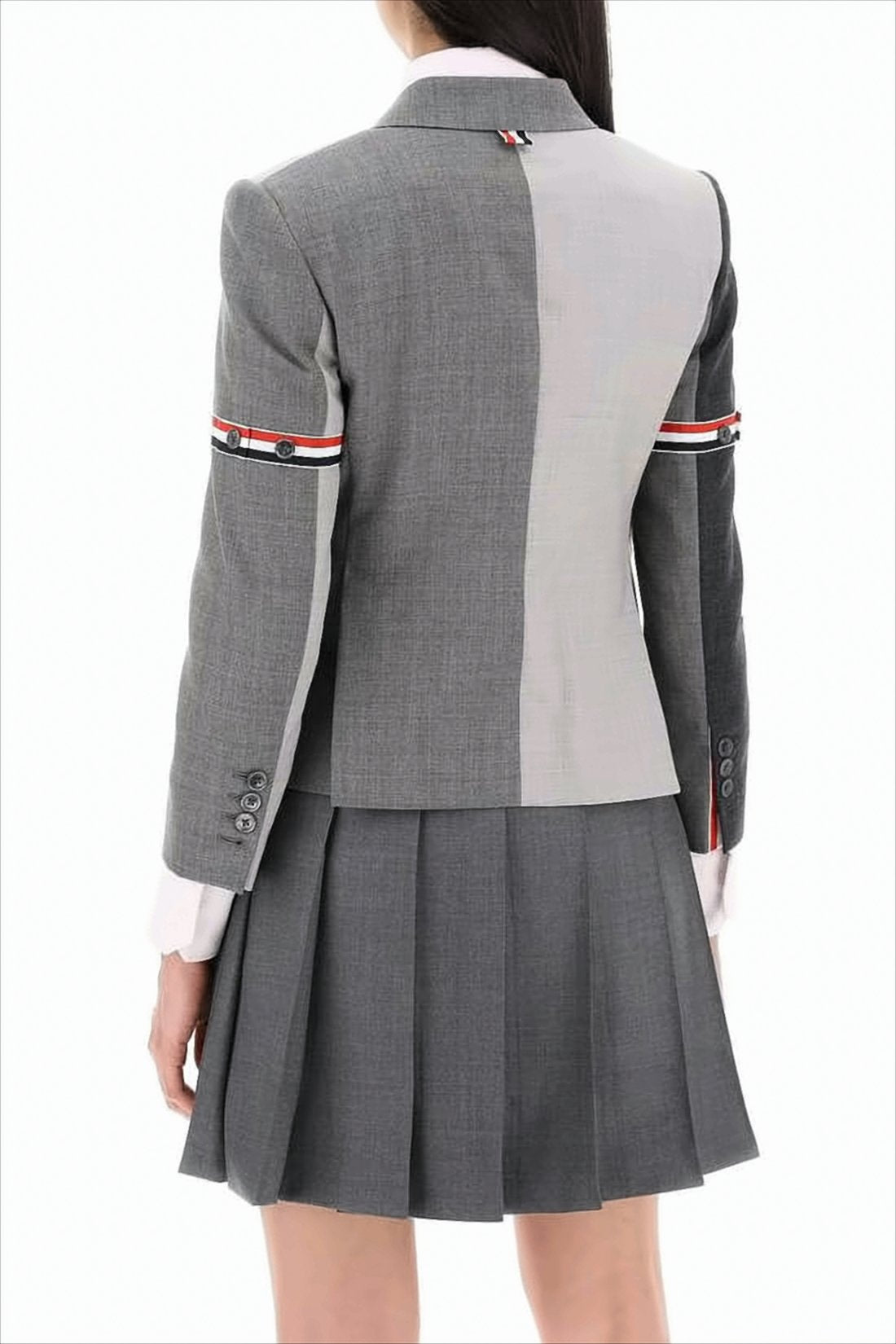 Patchwork Design Wool Sport Coat