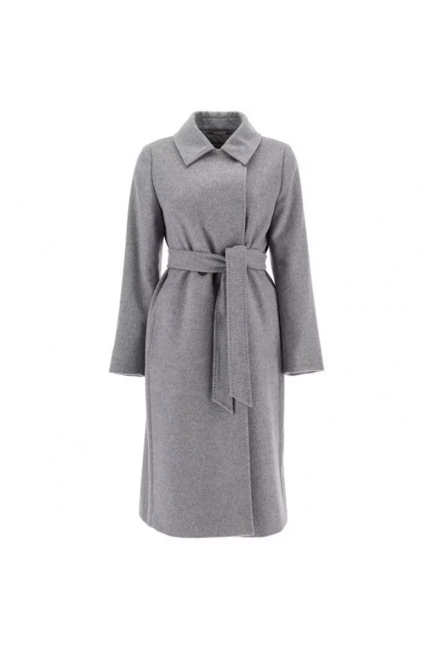 Wrap-Around Mid-Grey Virgin Wool Max Mara Coat