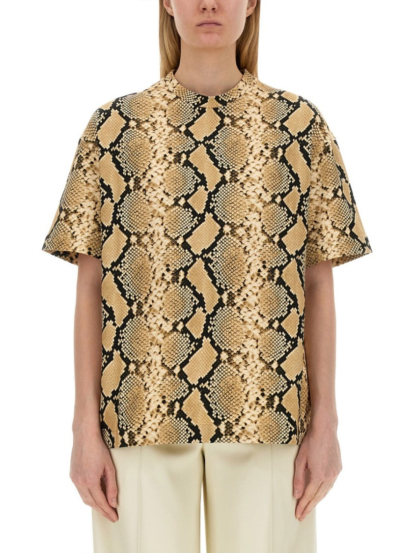 Relaxed Fit T-Shirt With Snake Skin Motif