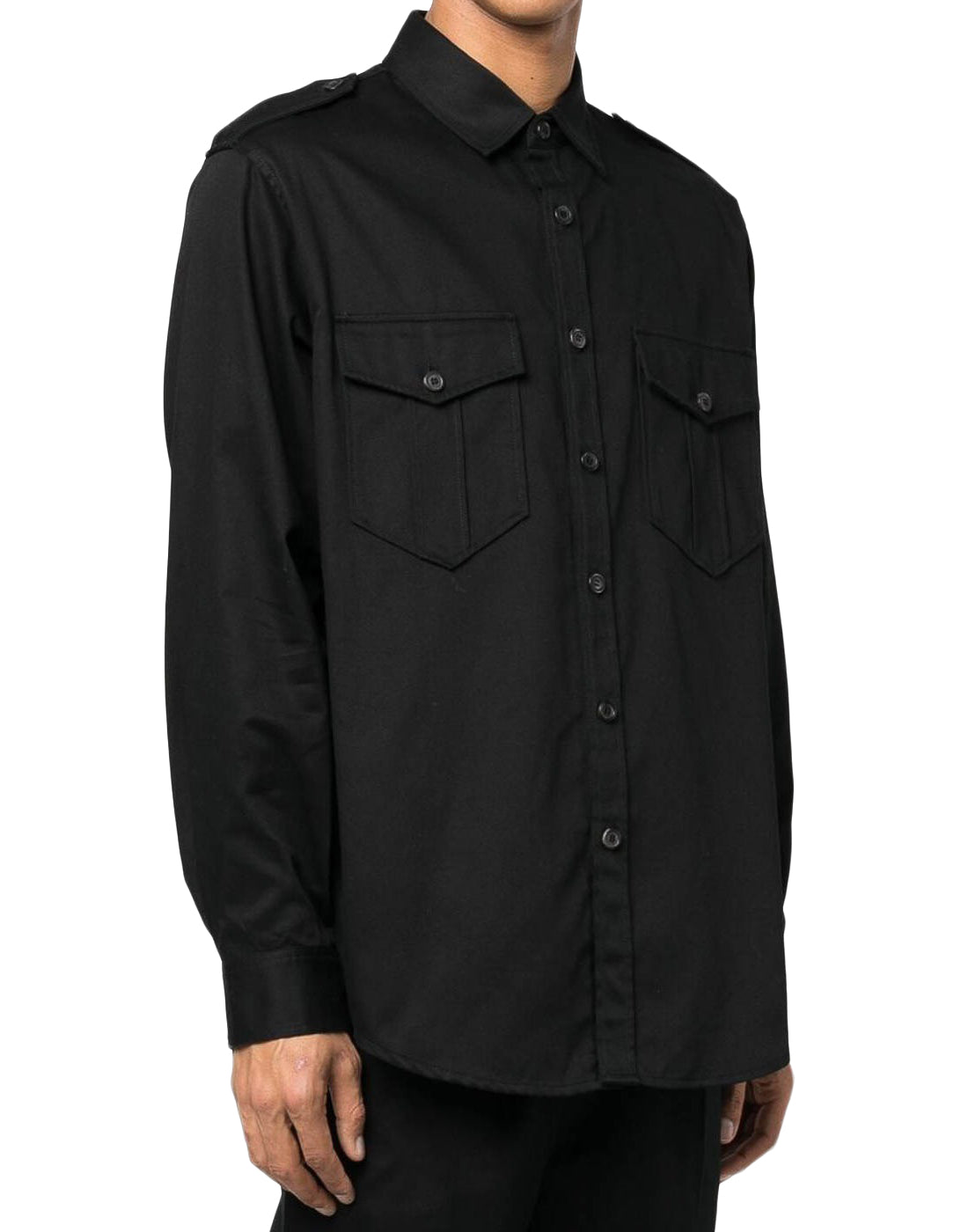 Long-Sleeved Button-Up Shirt with Relaxed Fit
