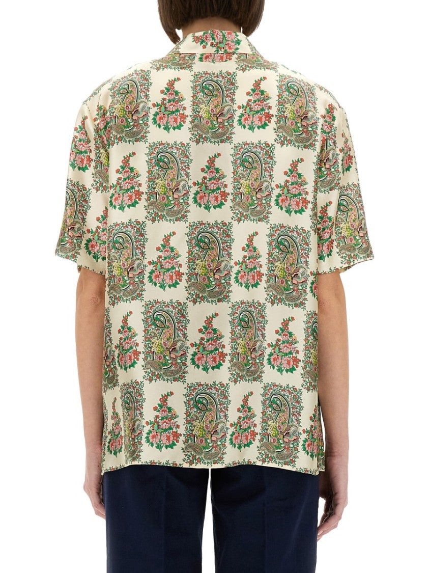 Paisley And Floral Print Silk Shirt