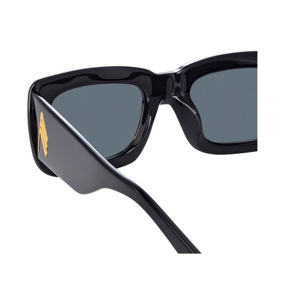 Marfa C1 Glossy Black Rectangular Sunglasses