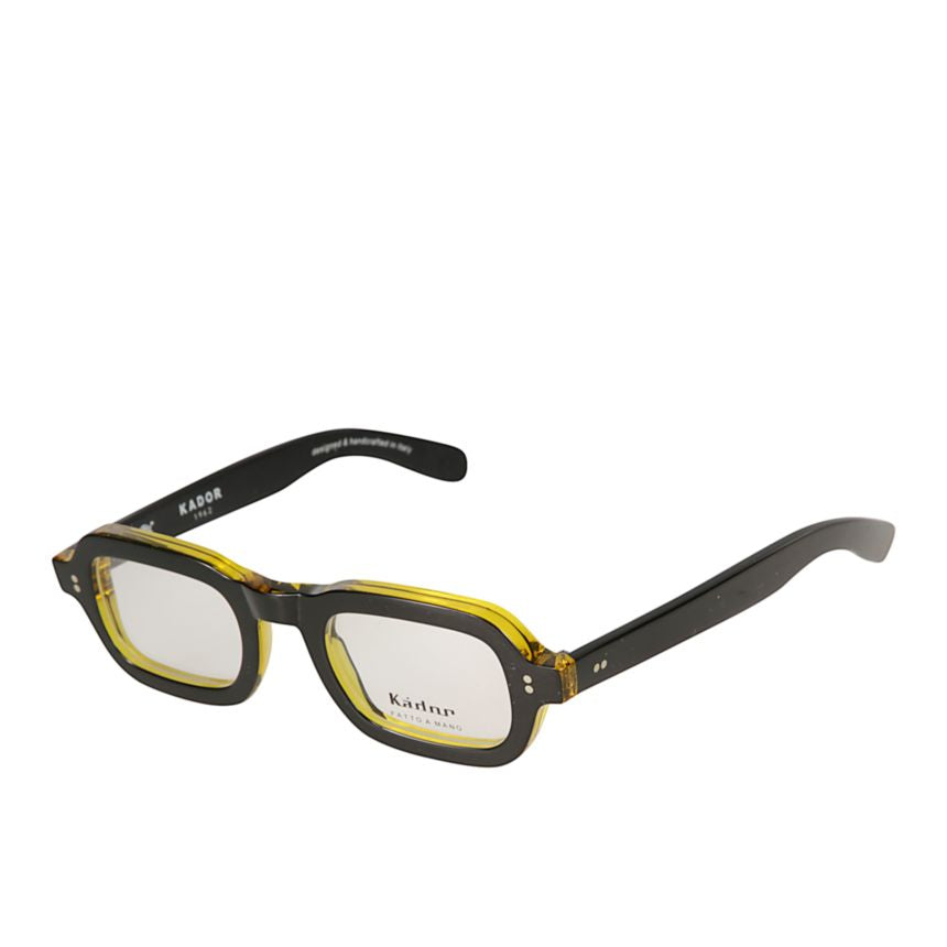 Roky Rectangular Dual-Tone Eyeglasses with Metallic Rivet Details